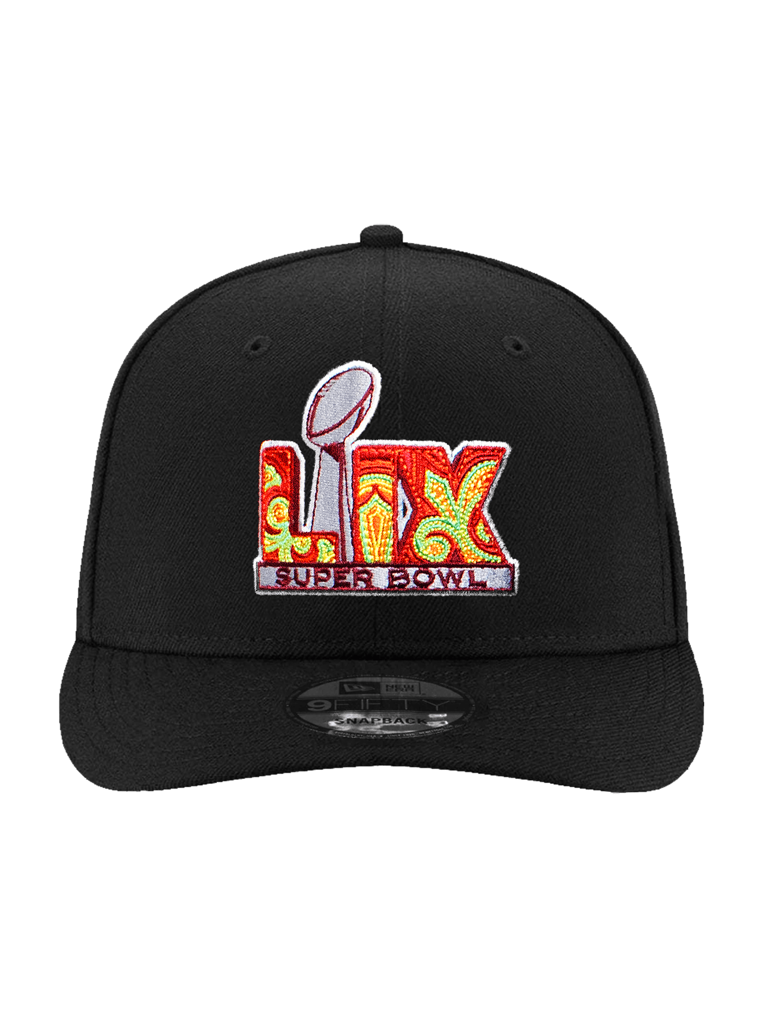 Super Bowl LIX New Era NFL Logo 9FIFTY Pre-Curved Snapback Hat - Black