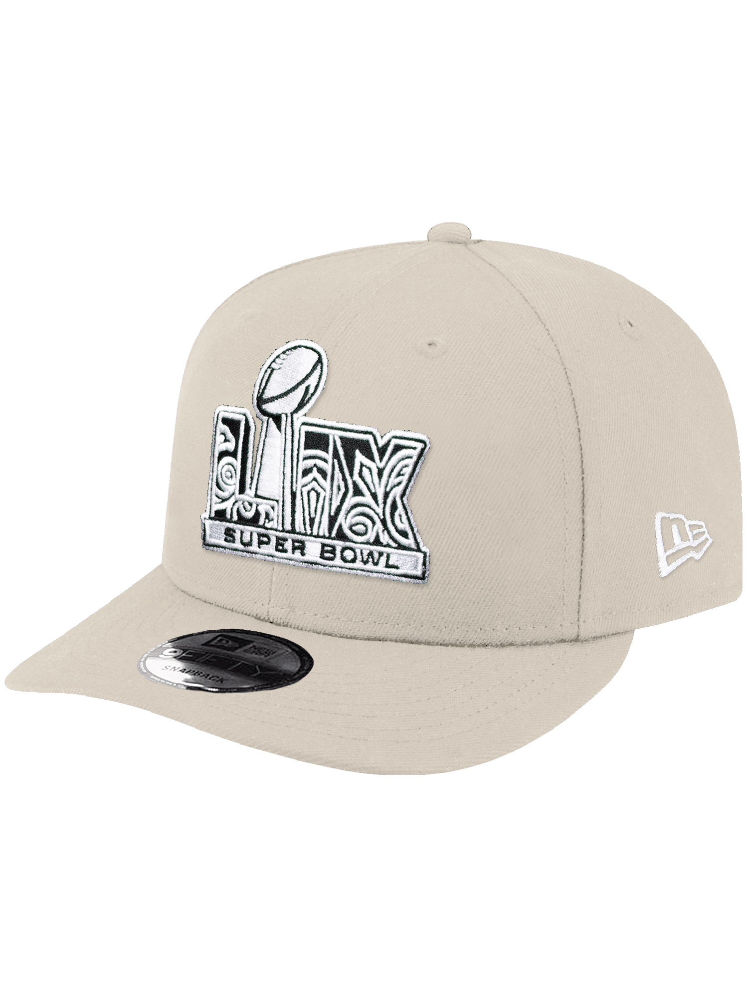 Super Bowl LIX New Era NFL BW Logo 9FIFTY Pre-Curved Snapback Hat - Stone