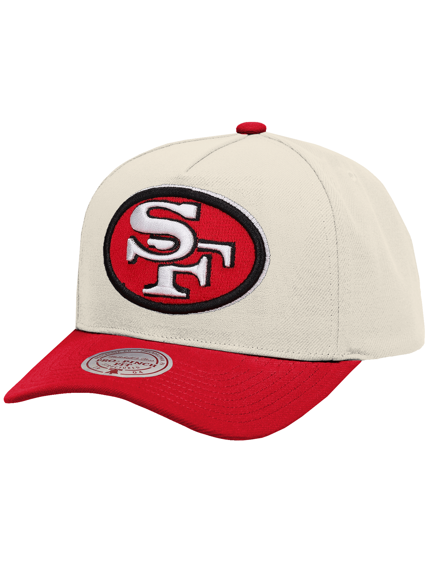 San Francisco 49ers Mitchell & Ness NFL Team 2T Pro Pinch Snapback Hat - Cream