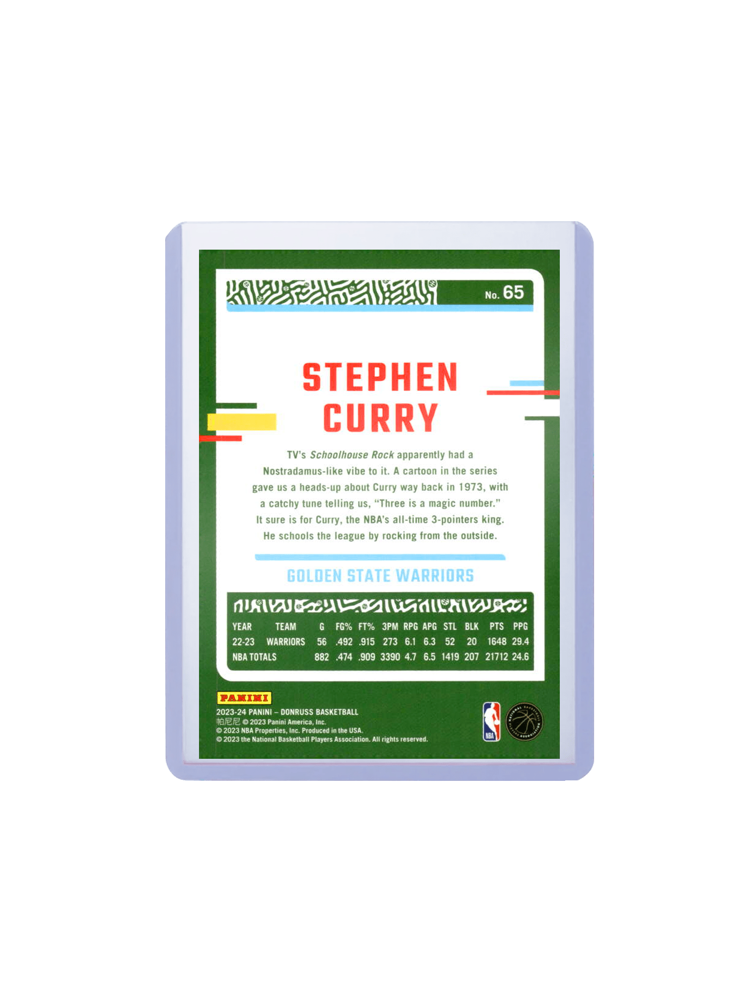 Steph Curry Golden State Warriors Panini NBA 23-24 Donruss Base Card