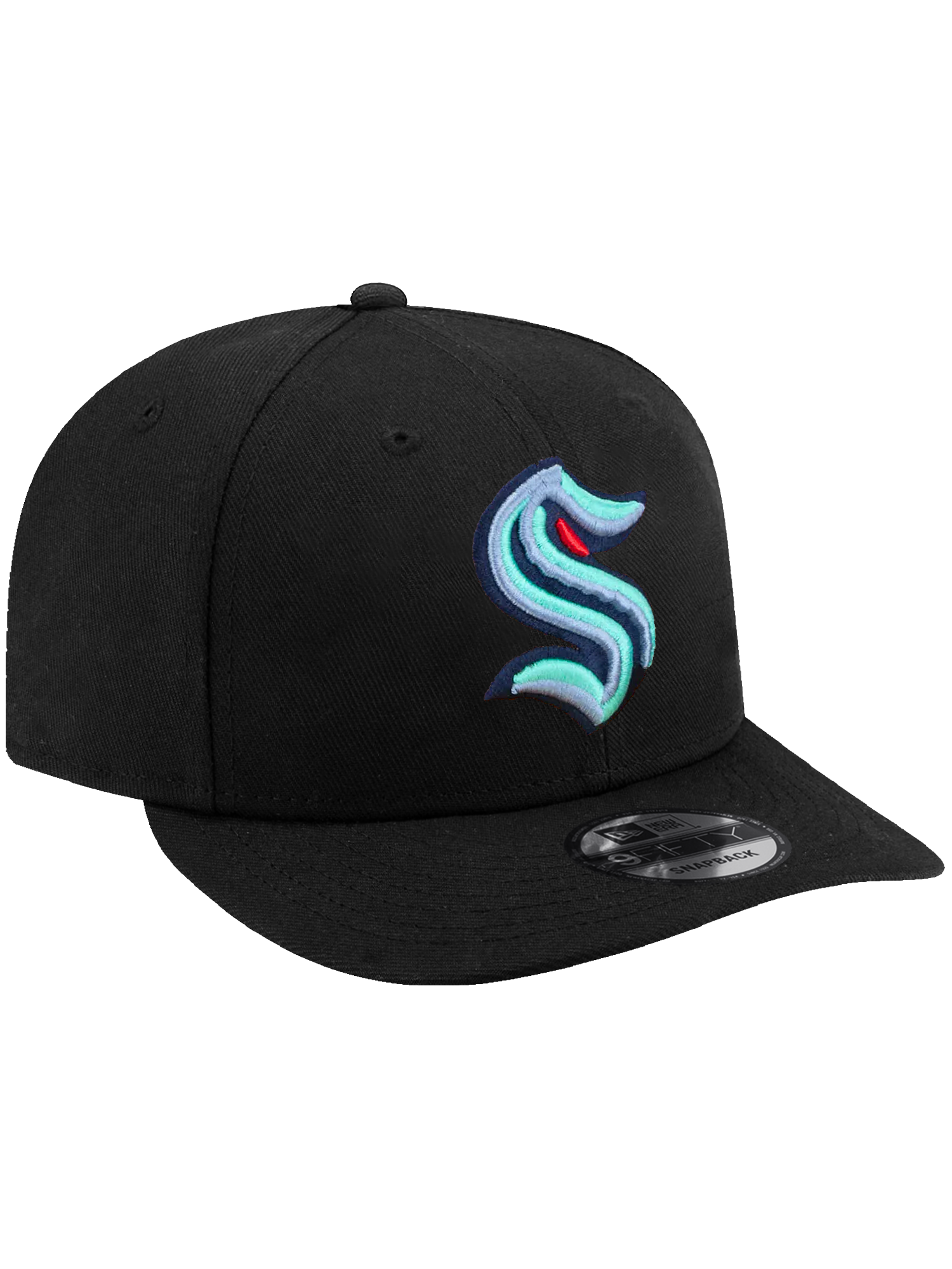 Seattle Kraken New Era NHL Team 9FIFTY Pre-Curved Snapback Hat - Black