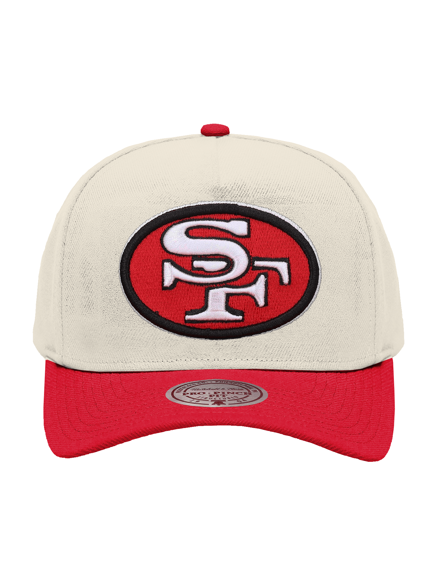 San Francisco 49ers Mitchell & Ness NFL Team 2T Pro Pinch Snapback Hat - Cream