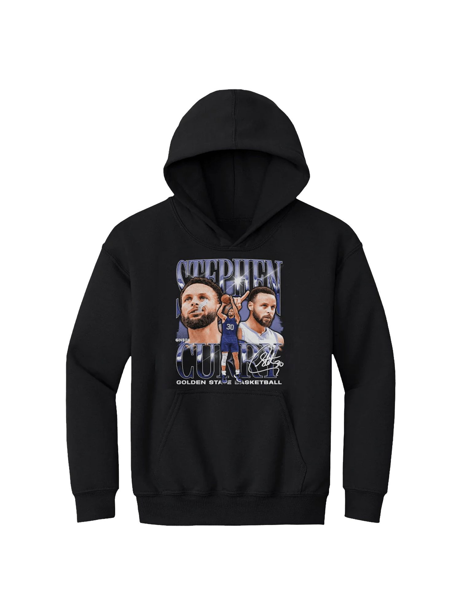 Youths Steph Curry Golden State Warriors 500 Level NBA Montage Hoodie Jumper - Black