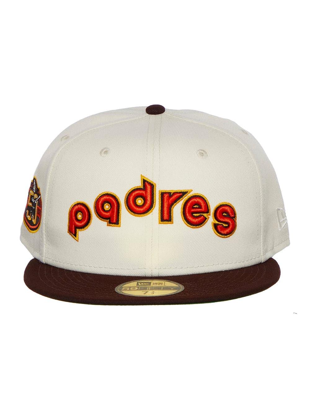 San Diego Padres New Era MLB Retro Script 59FIFTY Fitted Hat - Beige