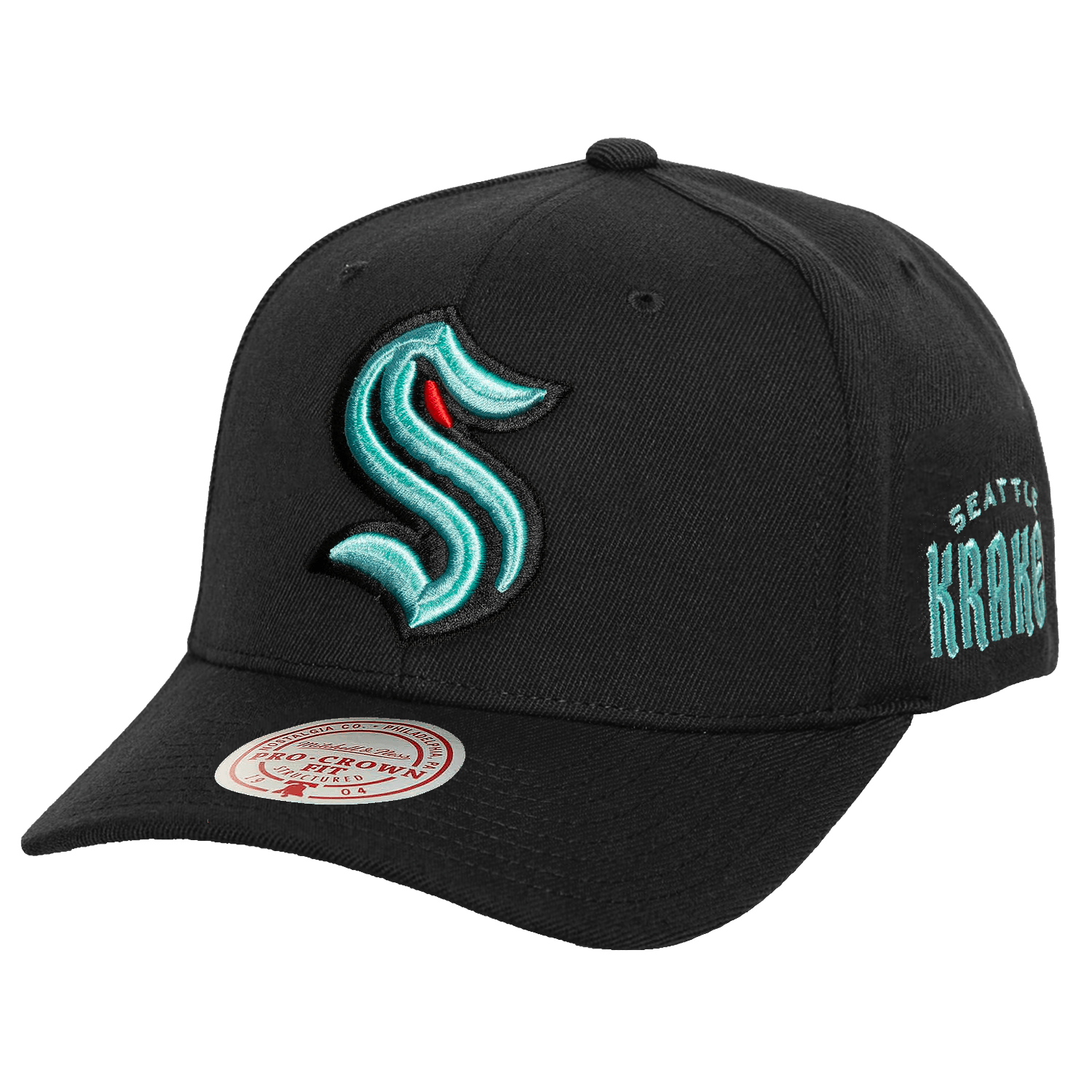Seattle Kraken Mitchell & Ness NHL Icon Pro Crown Snapback Hat - Black