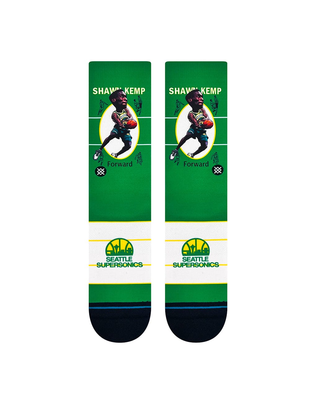 Shawn Kemp Seattle Supersonics Stance NBA Retro Big Head Crew Socks