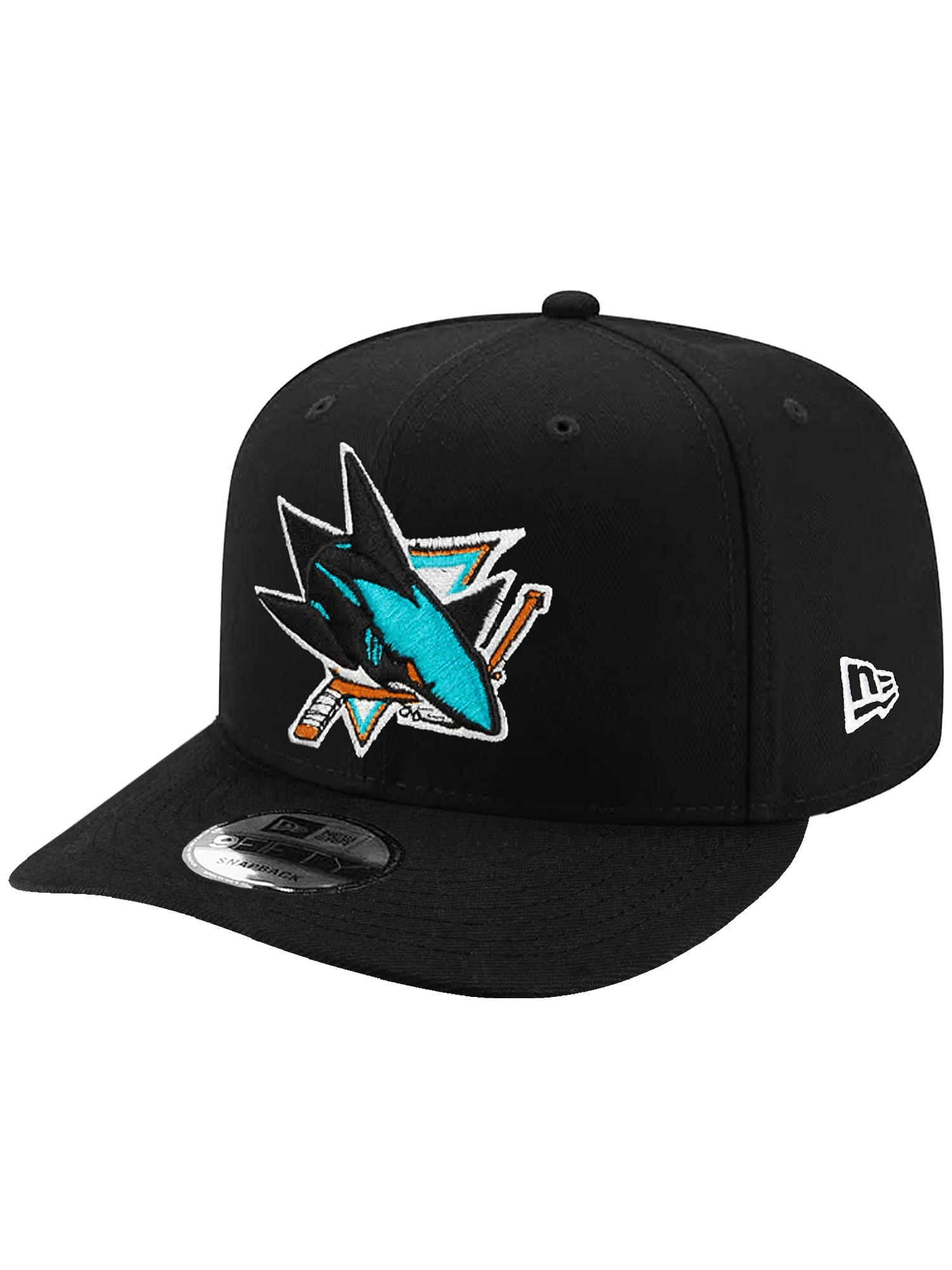 San Jose Sharks New Era NHL Team 9FIFTY Pre-Curved Snapback Hat - Black