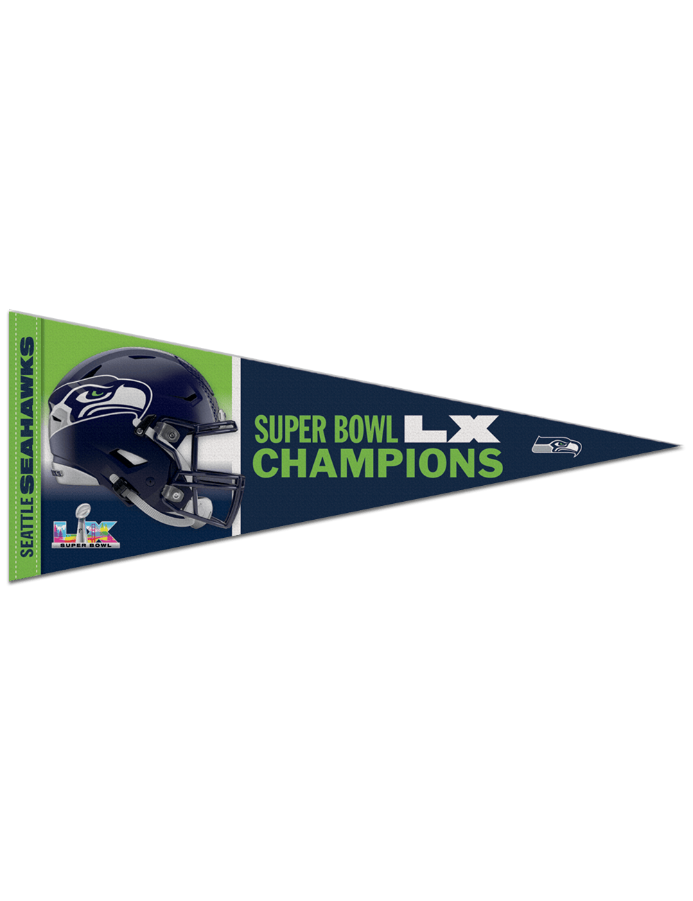 Seattle Seahawks Wincraft NFL Super Bowl LX Champs Premium Pennant 12" x 30"