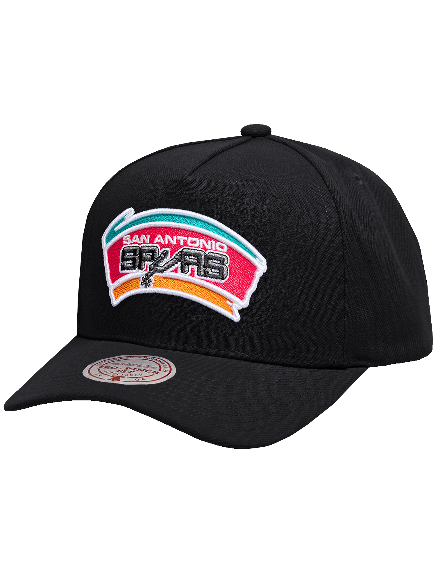 San Antonio Spurs Mitchell & Ness NBA HWC Pro Pinch Snapback Hat - Black