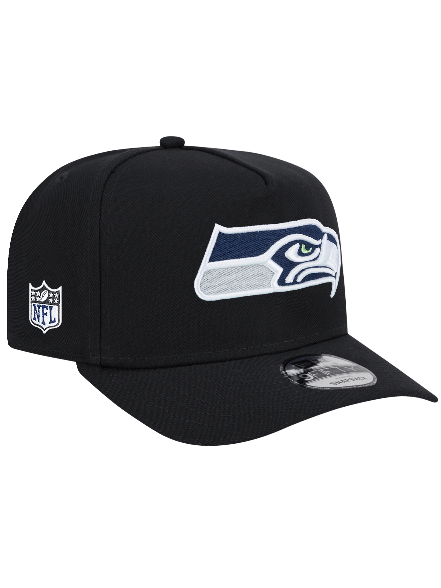 Seattle Seahawks New Era NFL Team 9FIFTY A-Frame Pre-Curved Snapback Hat - Black