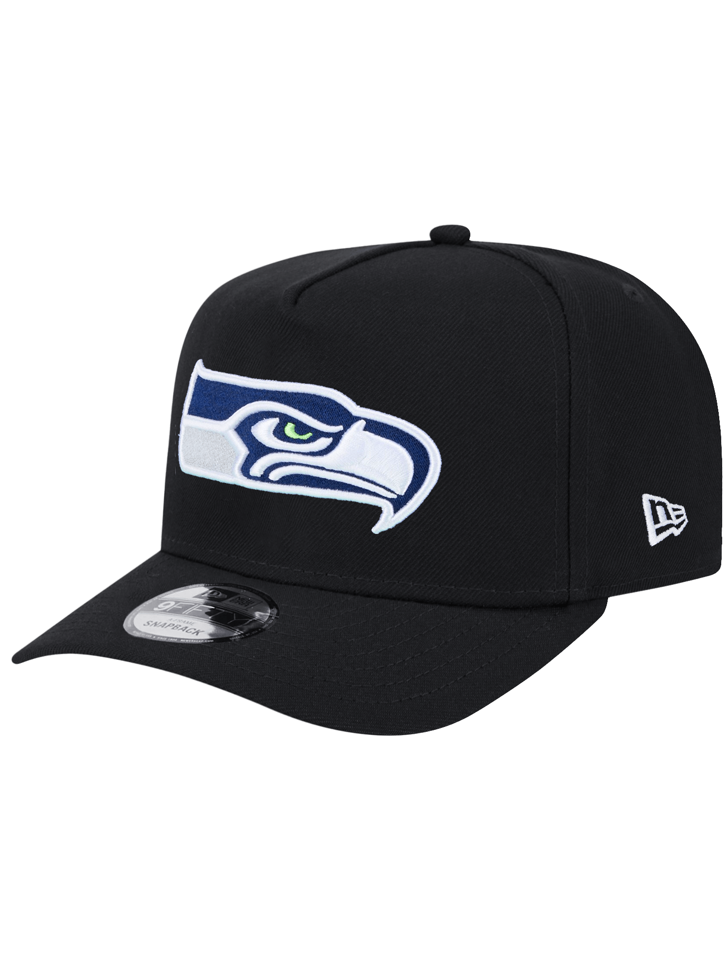 Seattle Seahawks New Era NFL Team 9FIFTY A-Frame Pre-Curved Snapback Hat - Black