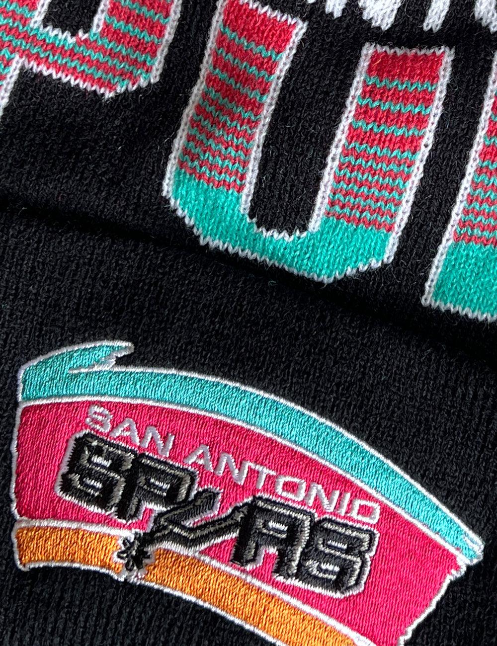 San Antonio Spurs Mitchell & Ness NBA Burst Knit Beanie - Black