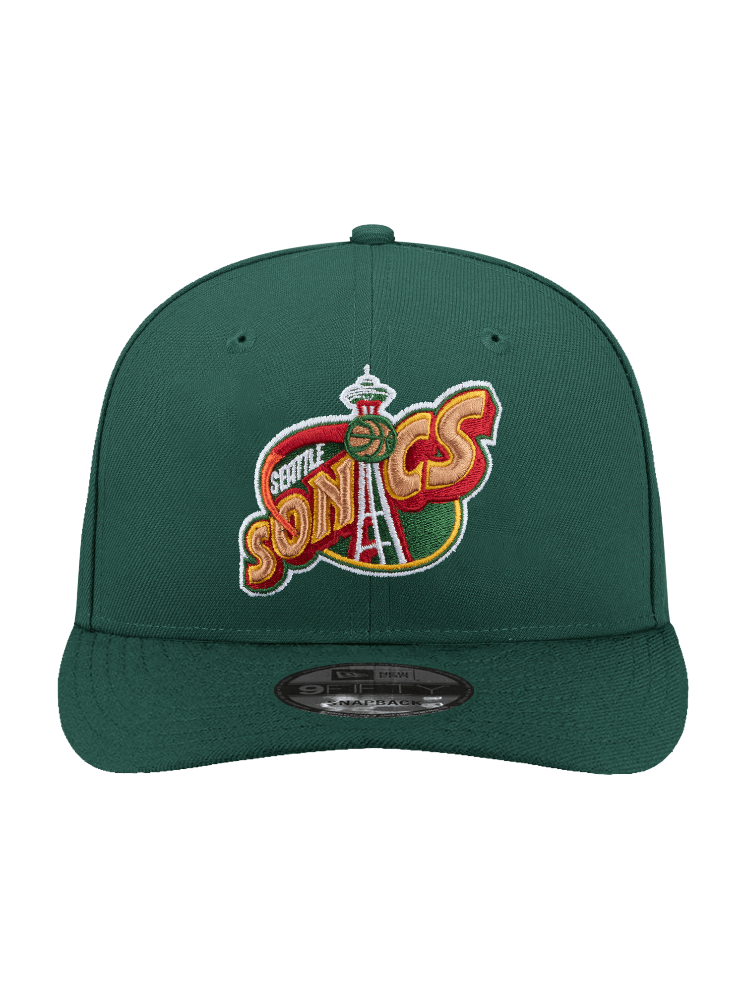 Seattle Supersonics New Era NBA HWC 9FIFTY Pre-Curved Snapback Hat - Dark Green