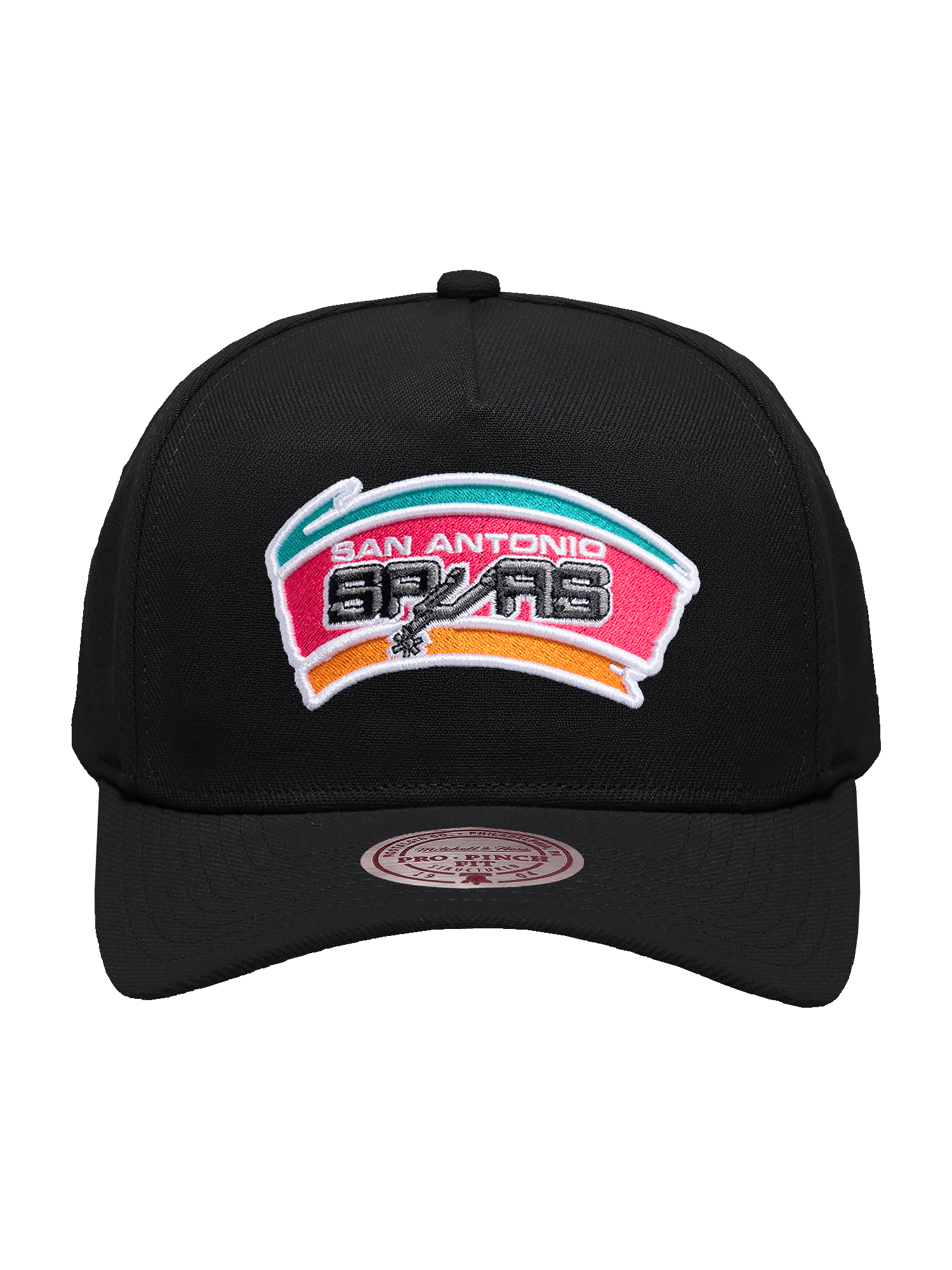 San Antonio Spurs Mitchell & Ness NBA HWC Pro Pinch Snapback Hat - Black