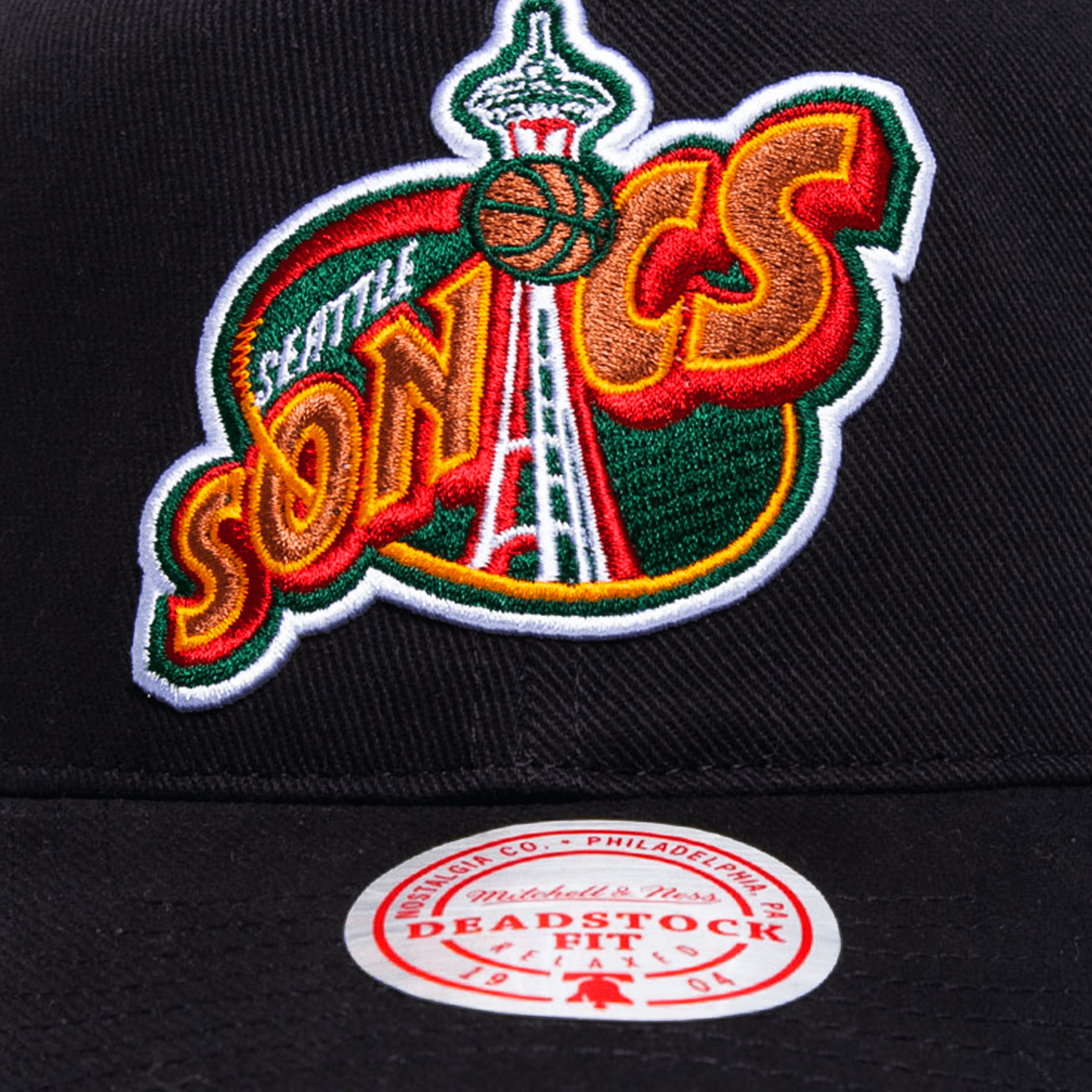 Seattle Supersonics Mitchell & Ness NBA HWC Logo Deadstock Snapback Hat - Black