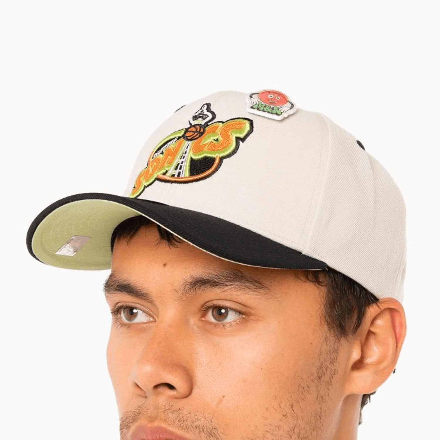Seattle Supersonics Mitchell & Ness NBA Basketball Pro Crown Snapback Hat - Bone