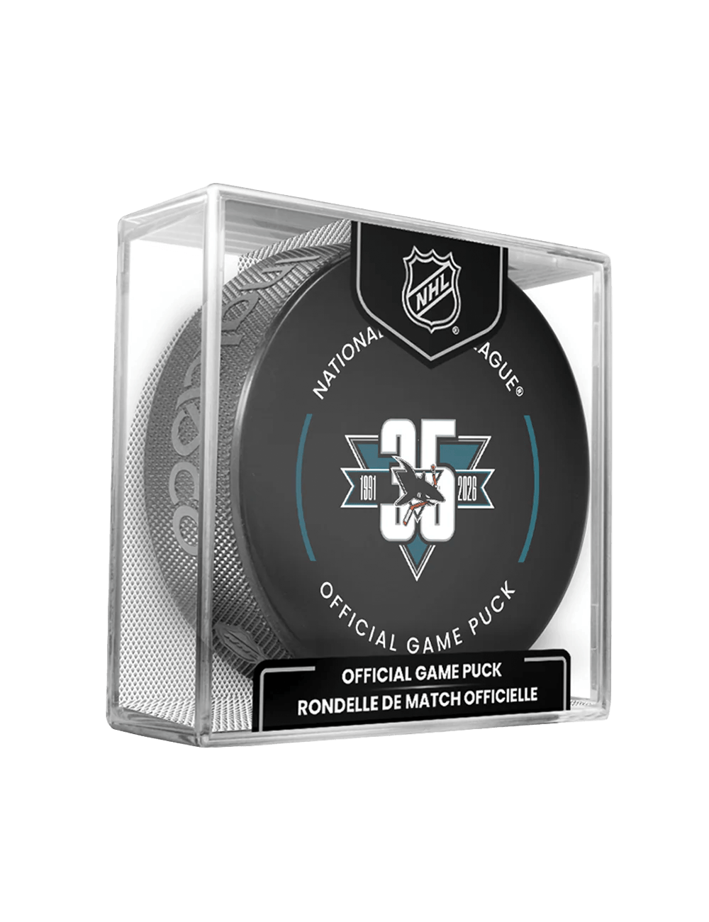 San Jose Sharks Inglasco NHL 25-26 Official Game Puck In Cube