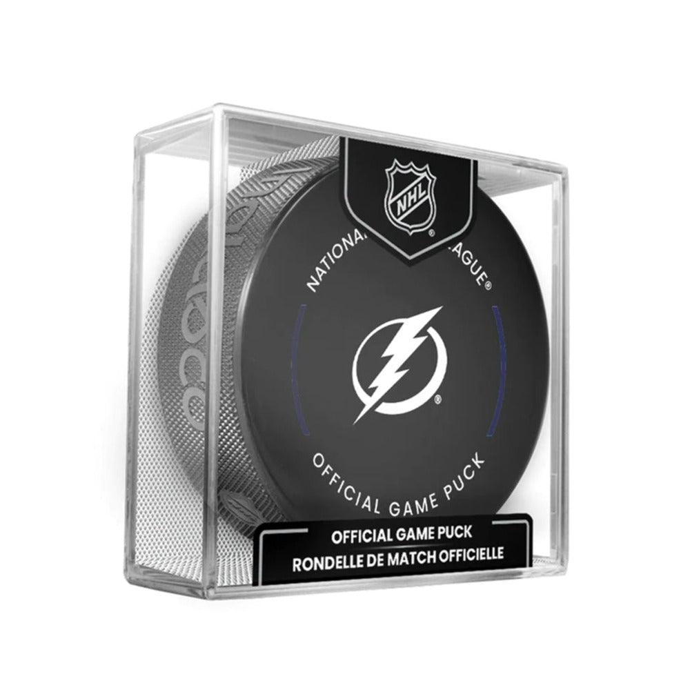 Tampa Bay Lightning Inglasco NHL Official Team Hockey Puck In Cube