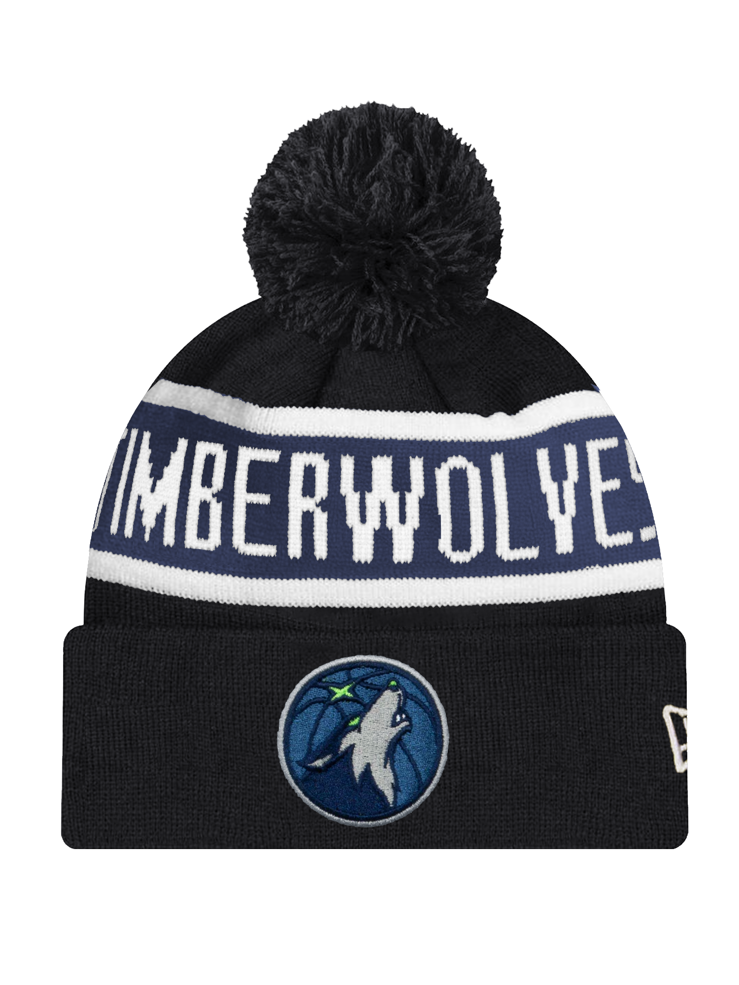 Minnesota Timberwolves New Era NBA Spell Out Knit Beanie - Black
