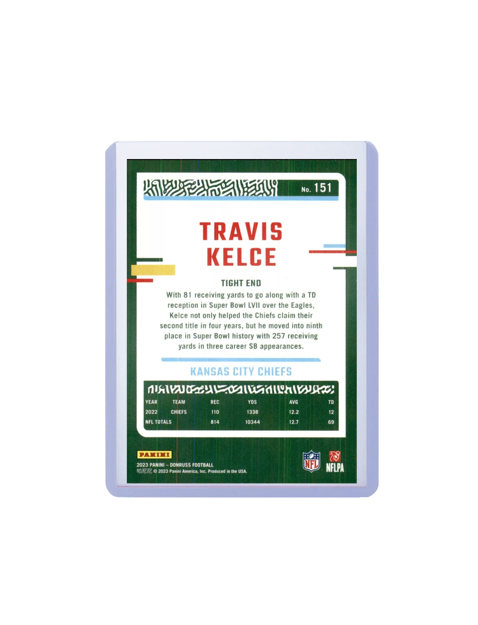Travis Kelce Kansas City Chiefs Panini NFL 23-24 Donruss Card