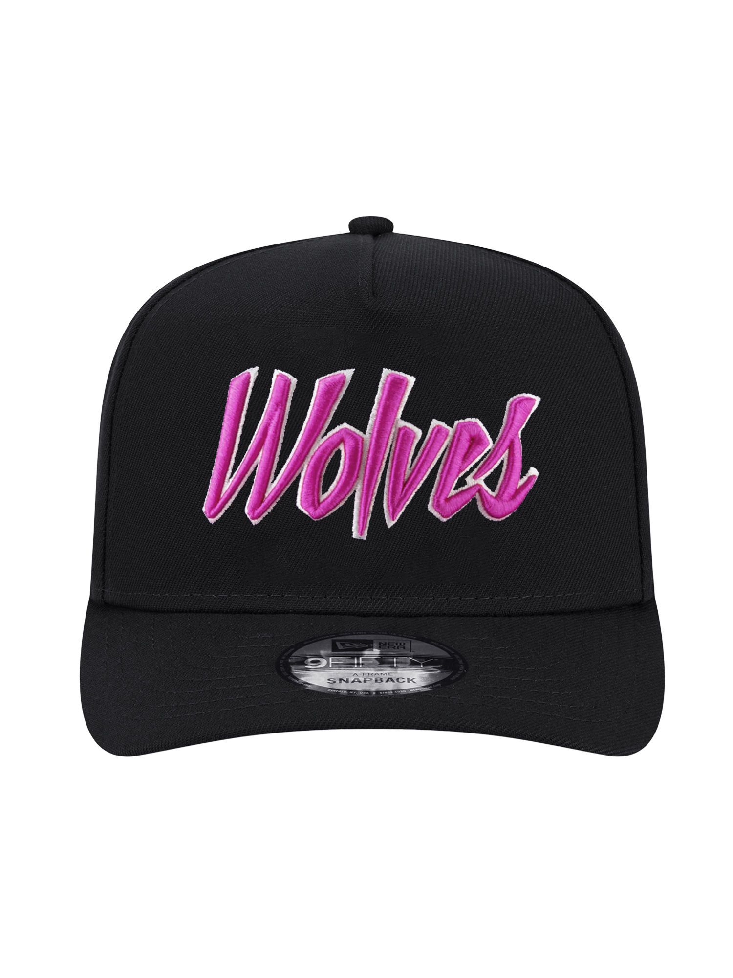Minnesota Timberwolves New Era NBA City Script 9FIFTY Pre-Curved A-Frame Snapback Hat - Black