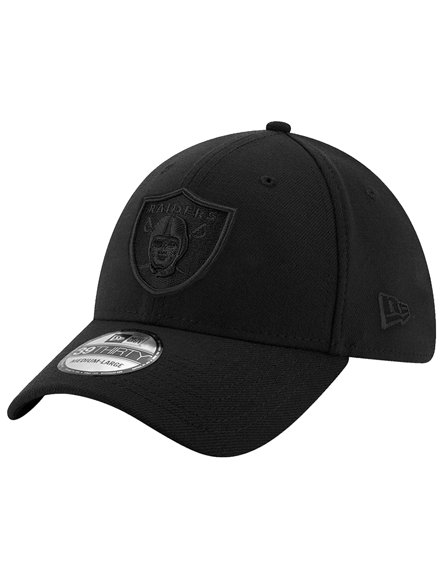 Las Vegas Raiders New Era NFL Black On Black 39THIRTY Stretch-Fit Hat - Black