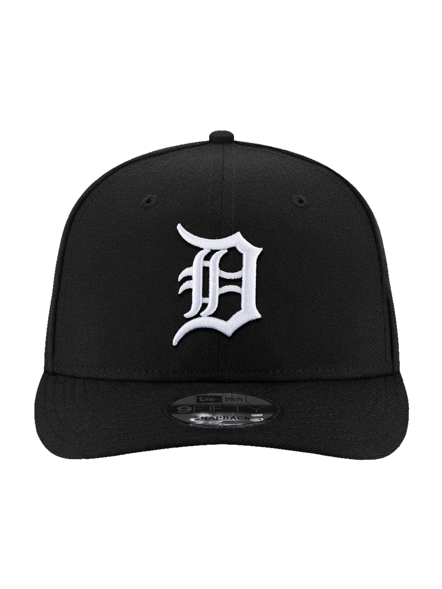 Detroit Tigers New Era MLB Black White 9FIFTY Pre-Curved Snapback Hat - Black