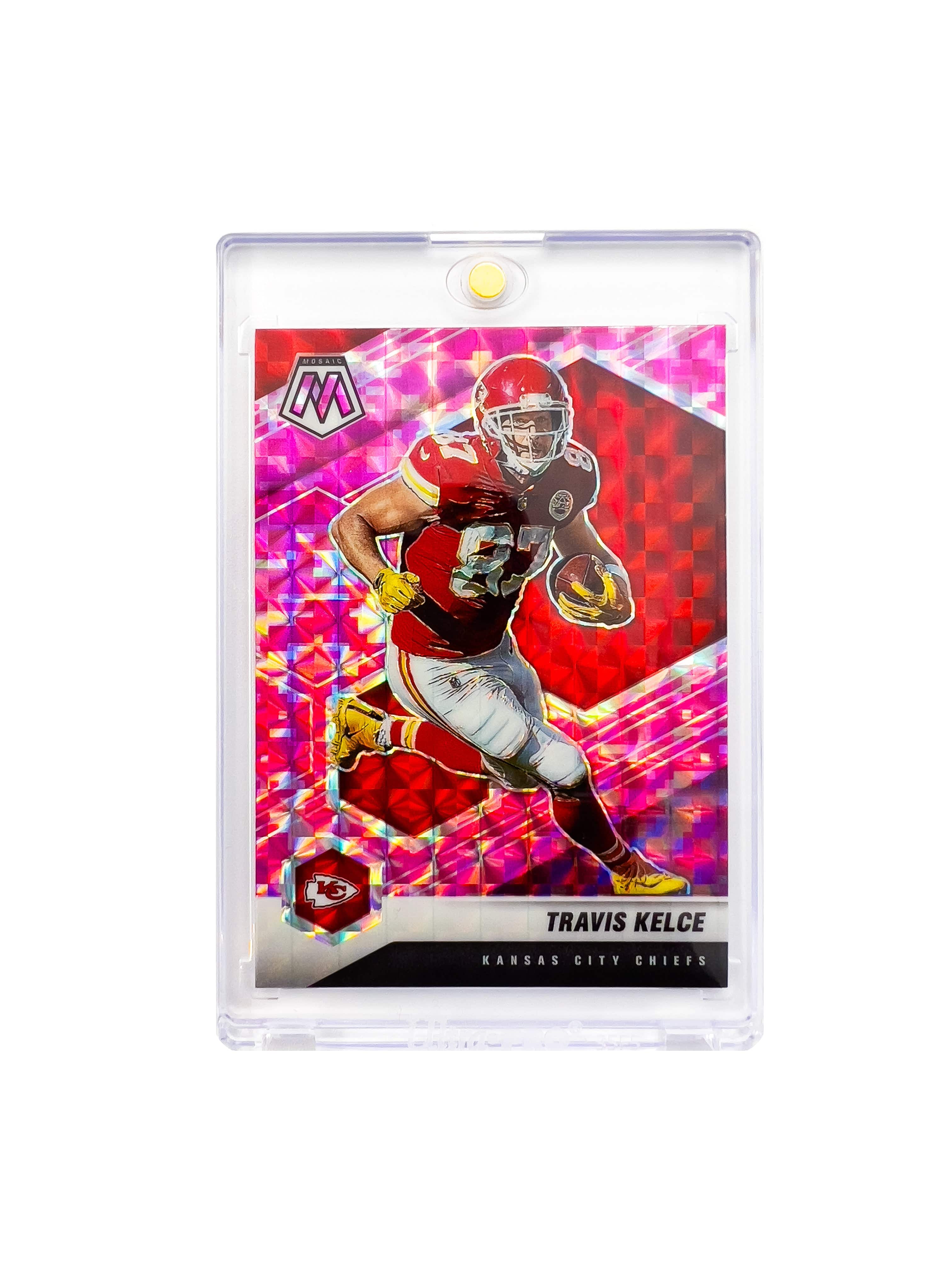 Travis Kelce Kansas City Chiefs Panini NFL Mosaic 21 Pink Prizm Card