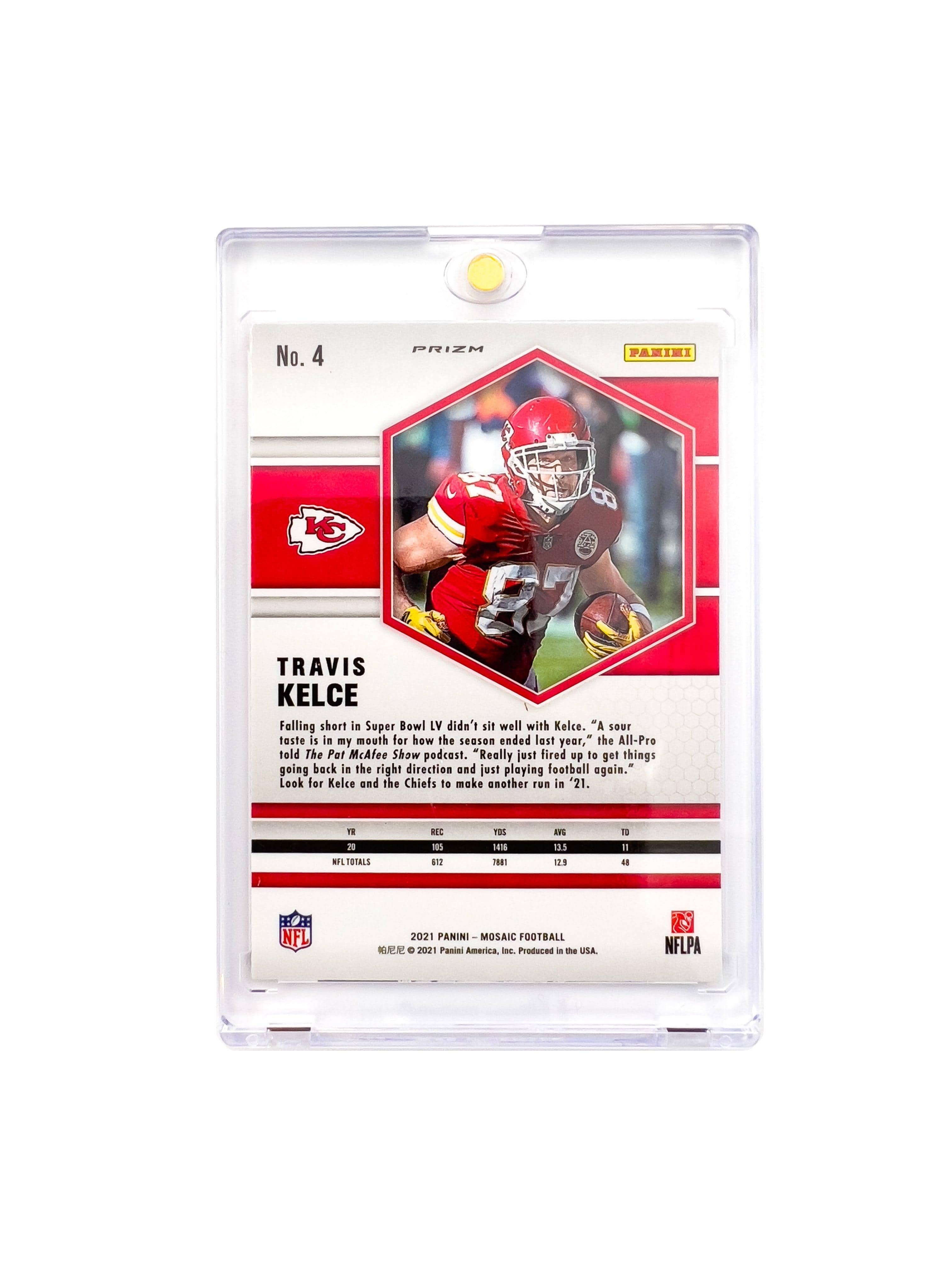 Travis Kelce Kansas City Chiefs Panini NFL Mosaic 21 Pink Prizm Card