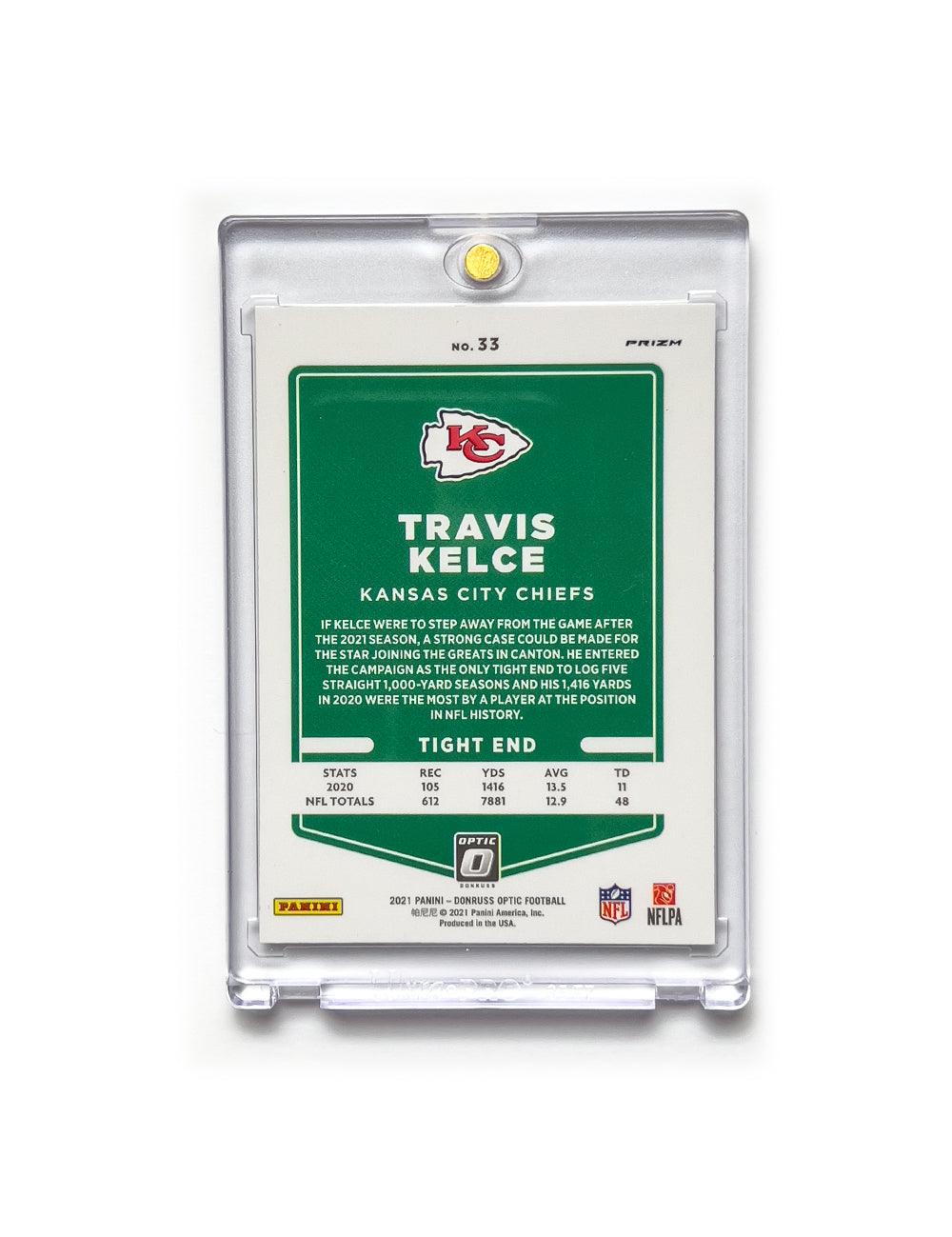Travis Kelce Kansas City Chiefs Panini NFL 21 Optic Holo Card