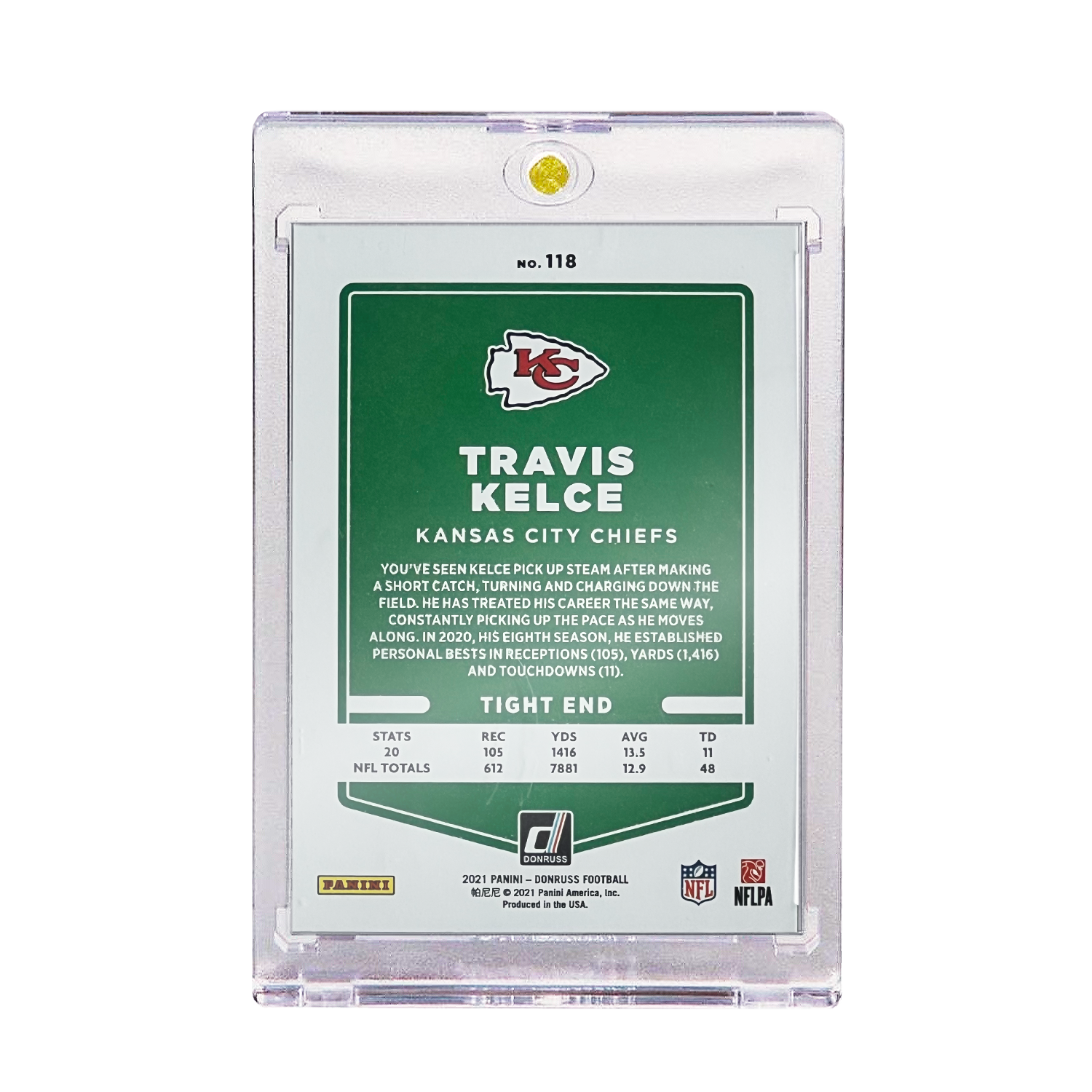 Travis Kelce Kansas City Chiefs Panini NFL 21 Donruss Press Orange Card