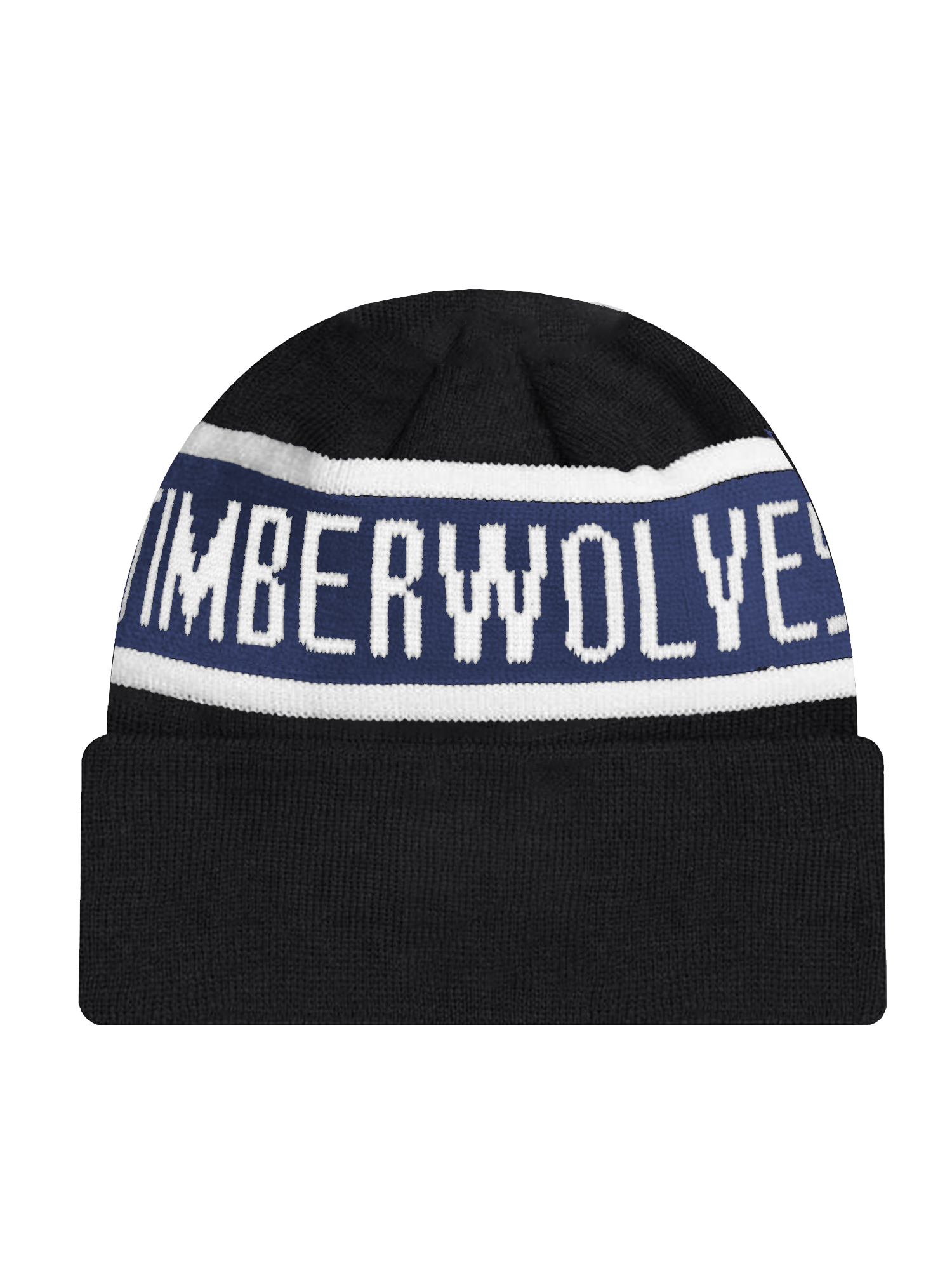 Minnesota Timberwolves New Era NBA Spell Out Pomless Knit Beanie - Black