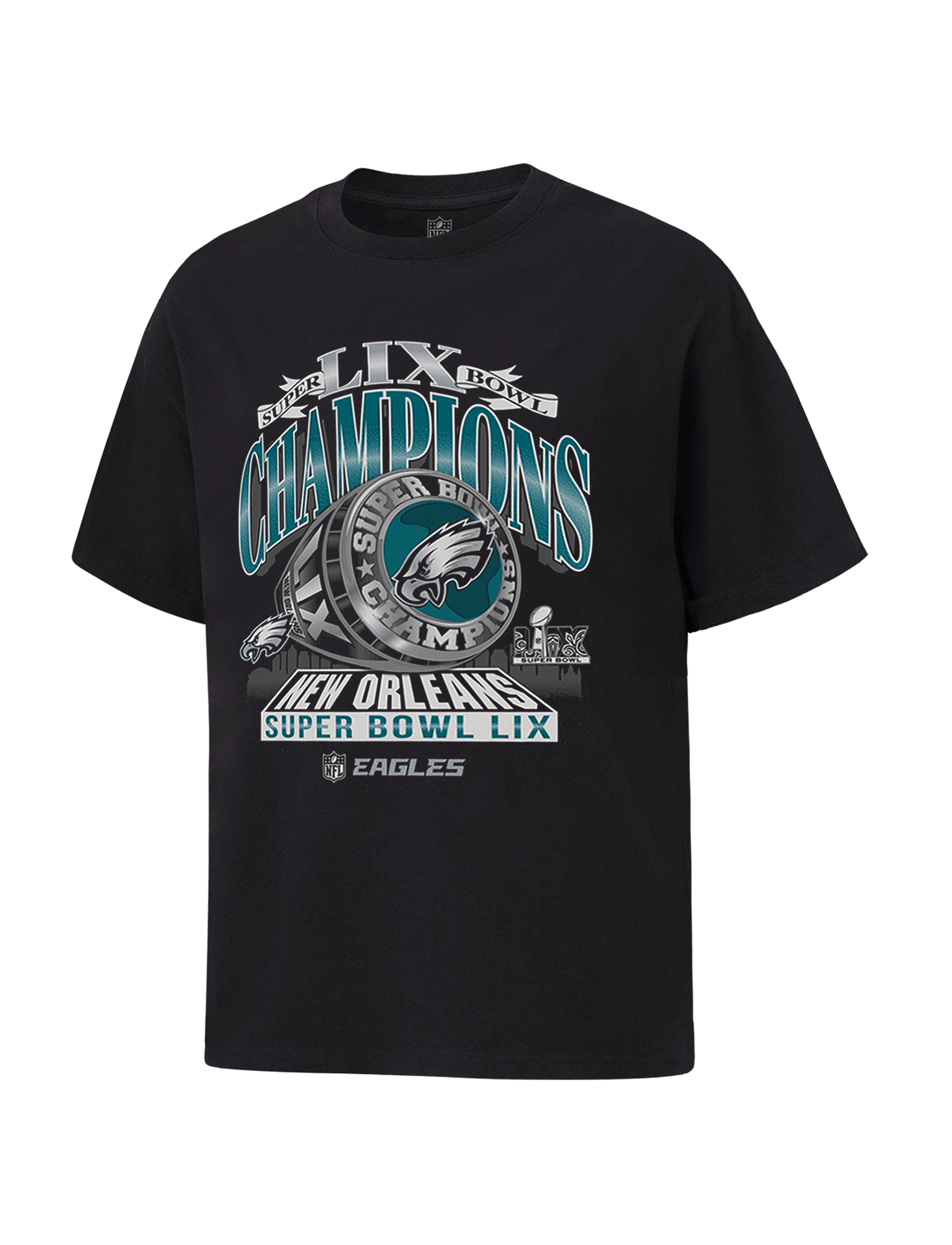 Philadelphia Eagles NFL Super Bowl LIX Champs Vintage T-Shirt - Faded Black