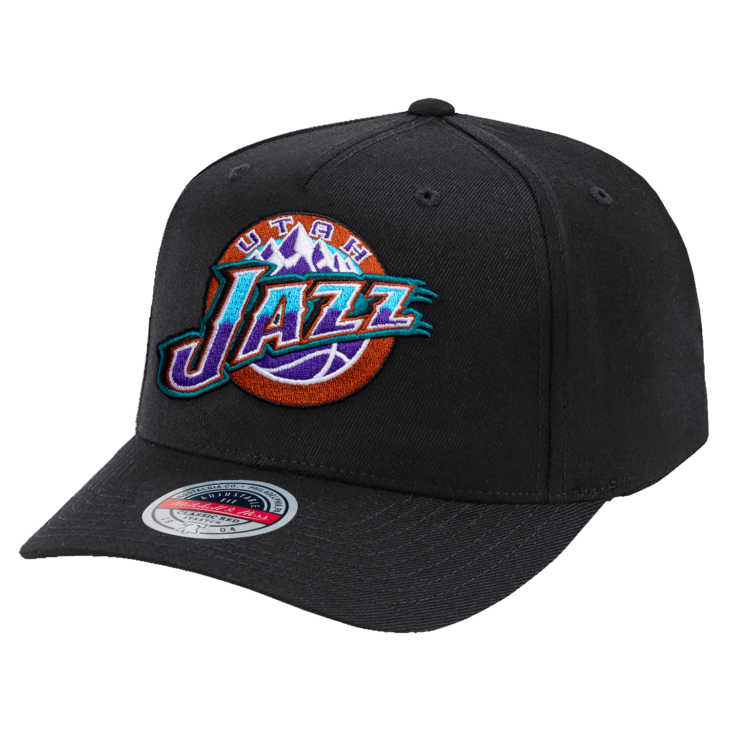 Utah Jazz Mitchell & Ness NBA HWC Classic Red Snapback Hat - Black