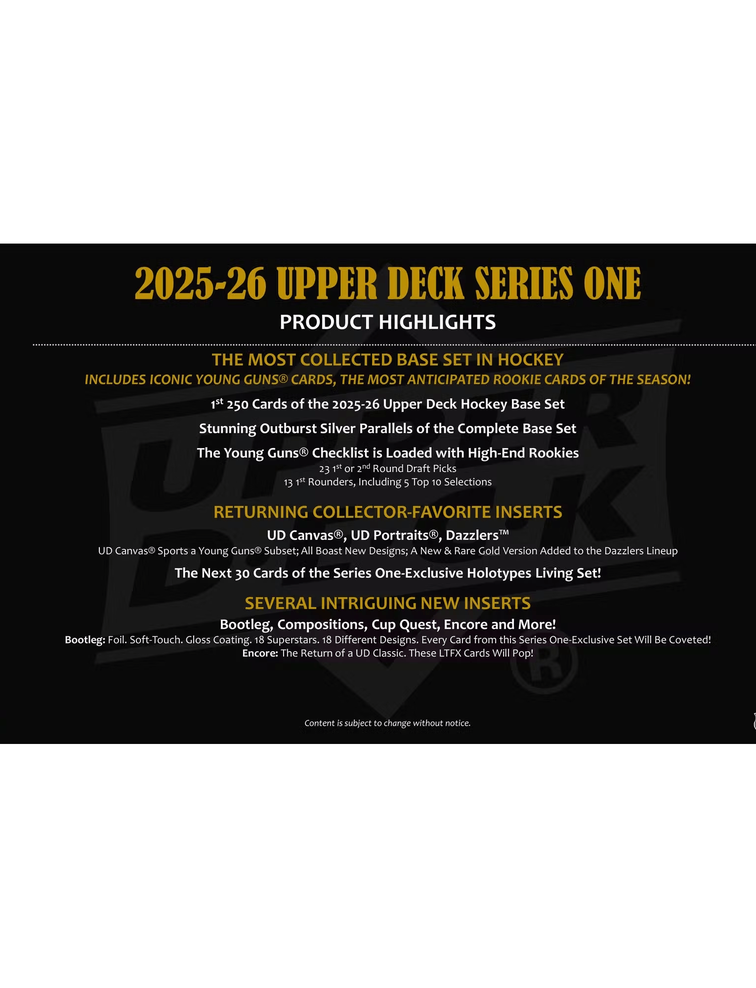 2025-26 Upper Deck NHL Series 1 Hockey Trading Card Tin