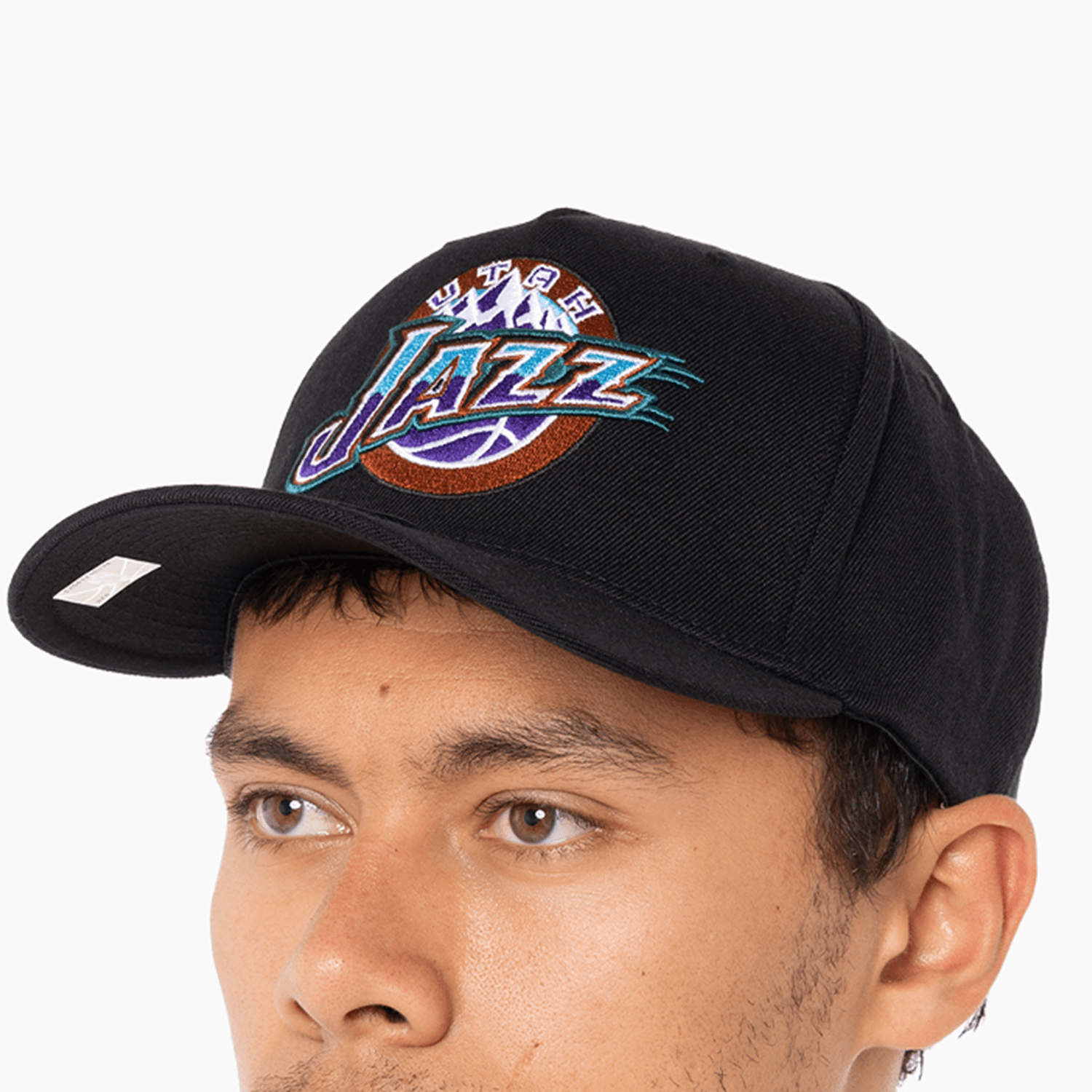 Utah Jazz Mitchell & Ness NBA HWC Classic Red Snapback Hat - Black