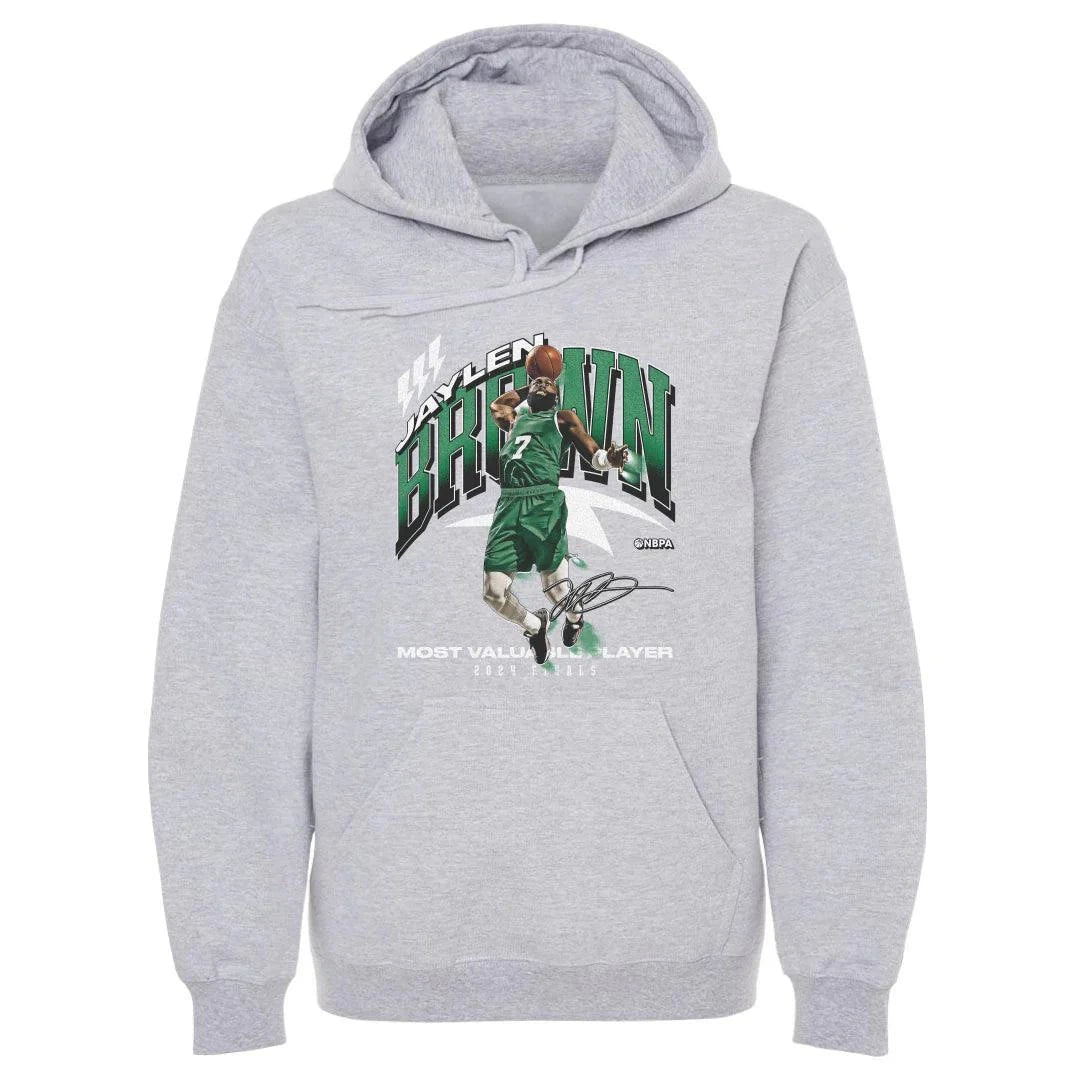 Jaylen Brown Boston Celtics 500 Level NBA Finals MVP Hoodie Jumper - Grey