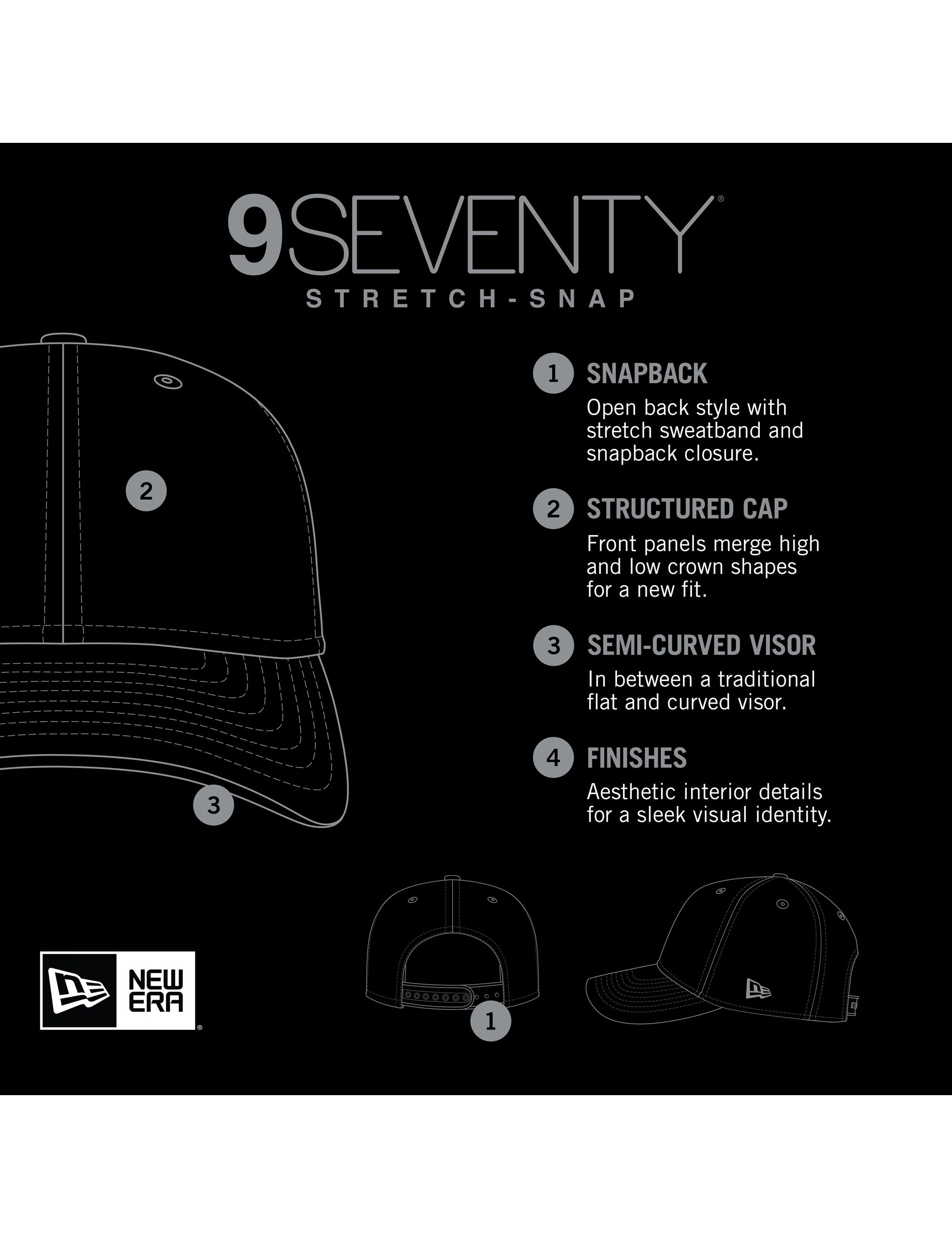 MIami Dolphins New Era NFL Rivalries 9SEVENTY Stretch-Snap Snapback Hat