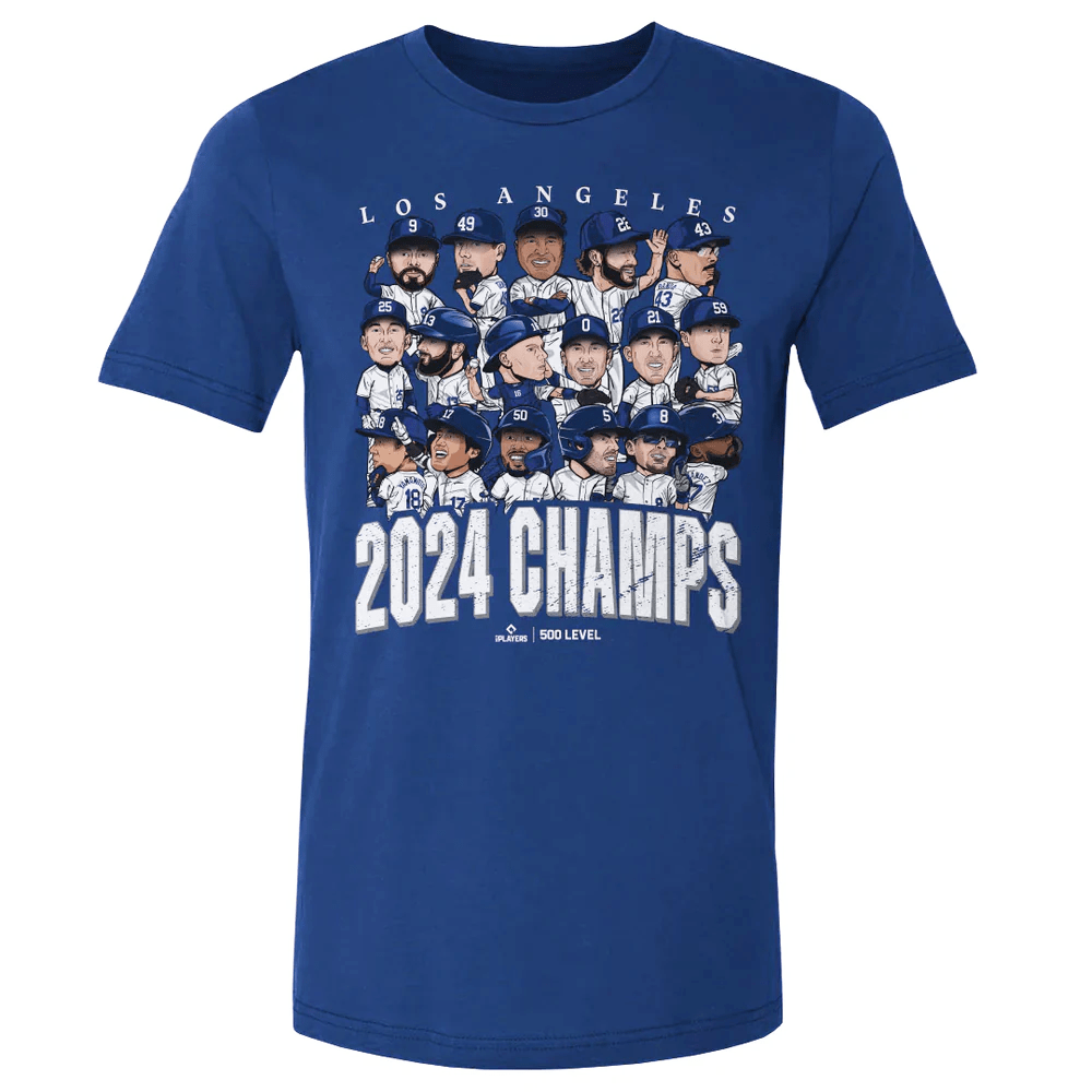 Los Angeles Dodgers 500 Level MLB 24 Champions Group T-Shirt - Blue