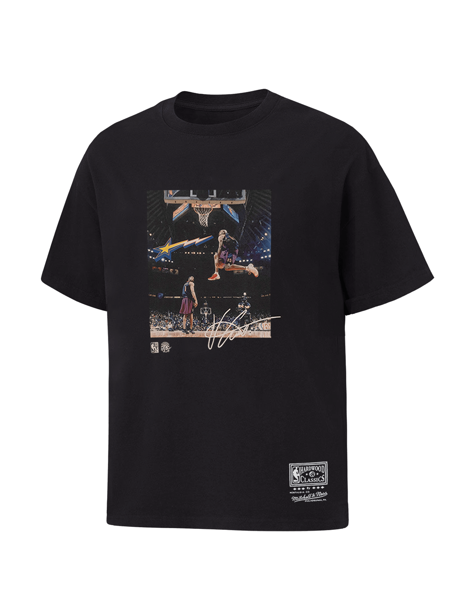 Vince Carter Toronto Raptors Mitchell & Ness NBA Dunk Contest Photo Vintage T-Shirt - Faded Black