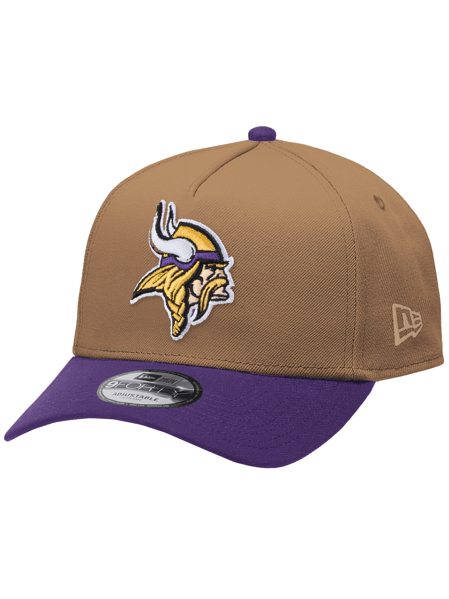 Minnesota Vikings New Era NFL Team 2T 9FORTY A-Frame Snapback Hat - Khaki