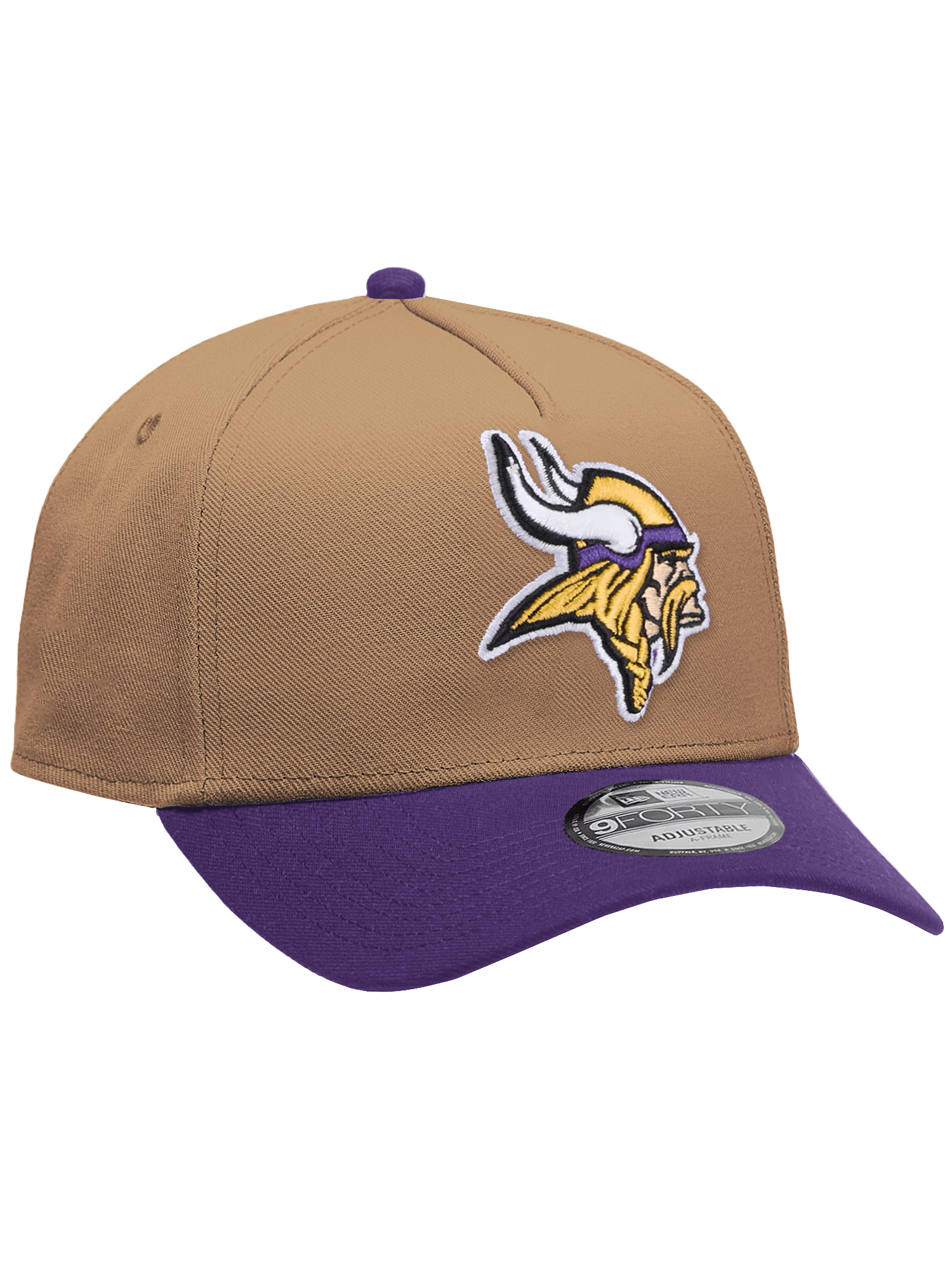 Minnesota Vikings New Era NFL Team 2T 9FORTY A-Frame Snapback Hat - Khaki
