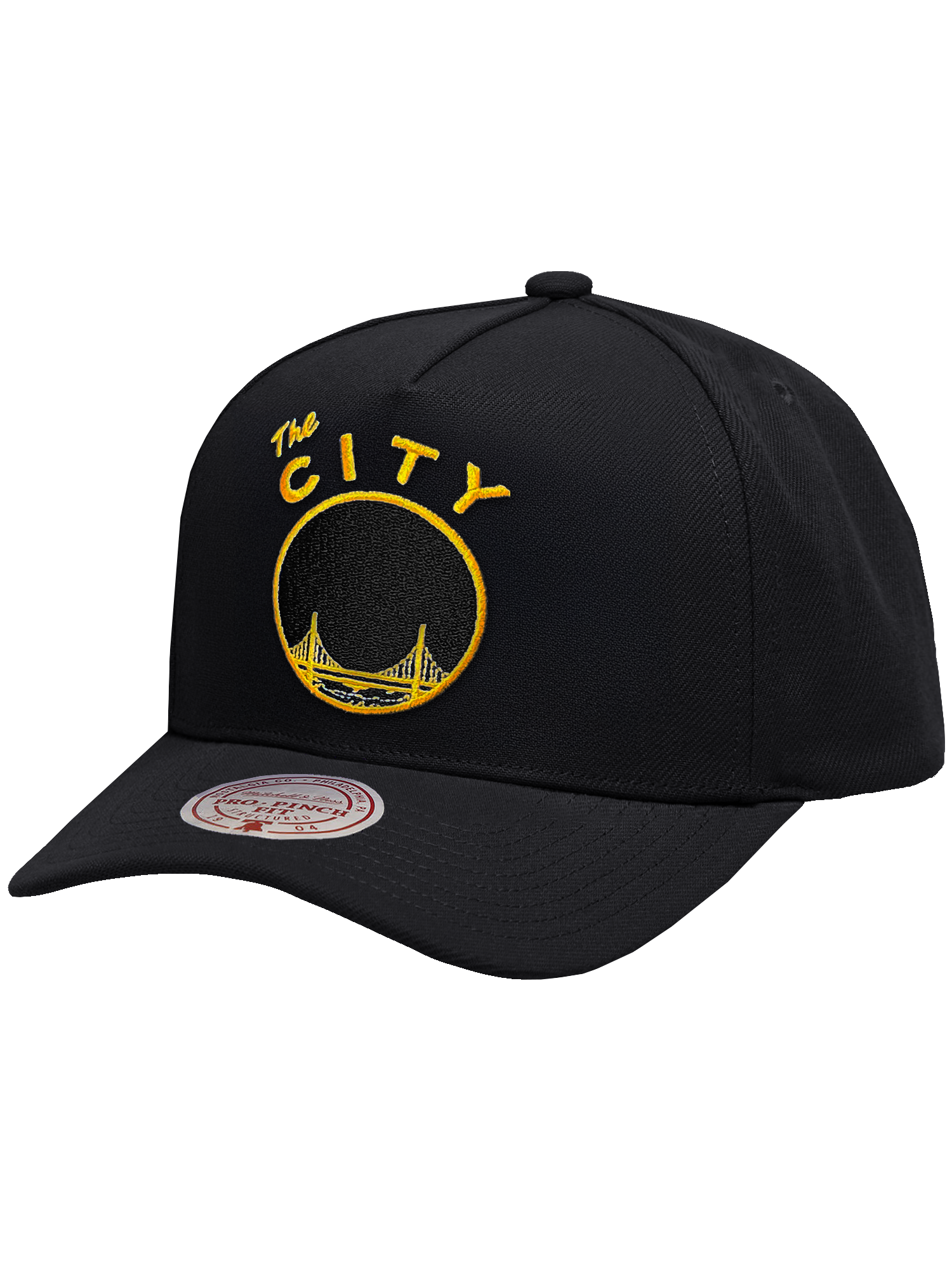 Golden State Warriors Mitchell & Ness NBA HWC Pro Pinch Snapback Hat - Black
