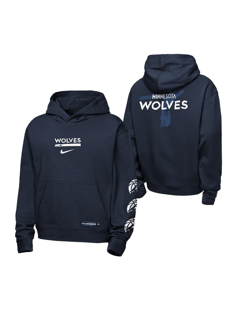 Youths Minnesota Timberwolves Nike NBA Prime Courtside Hoodie Jumper - Navy