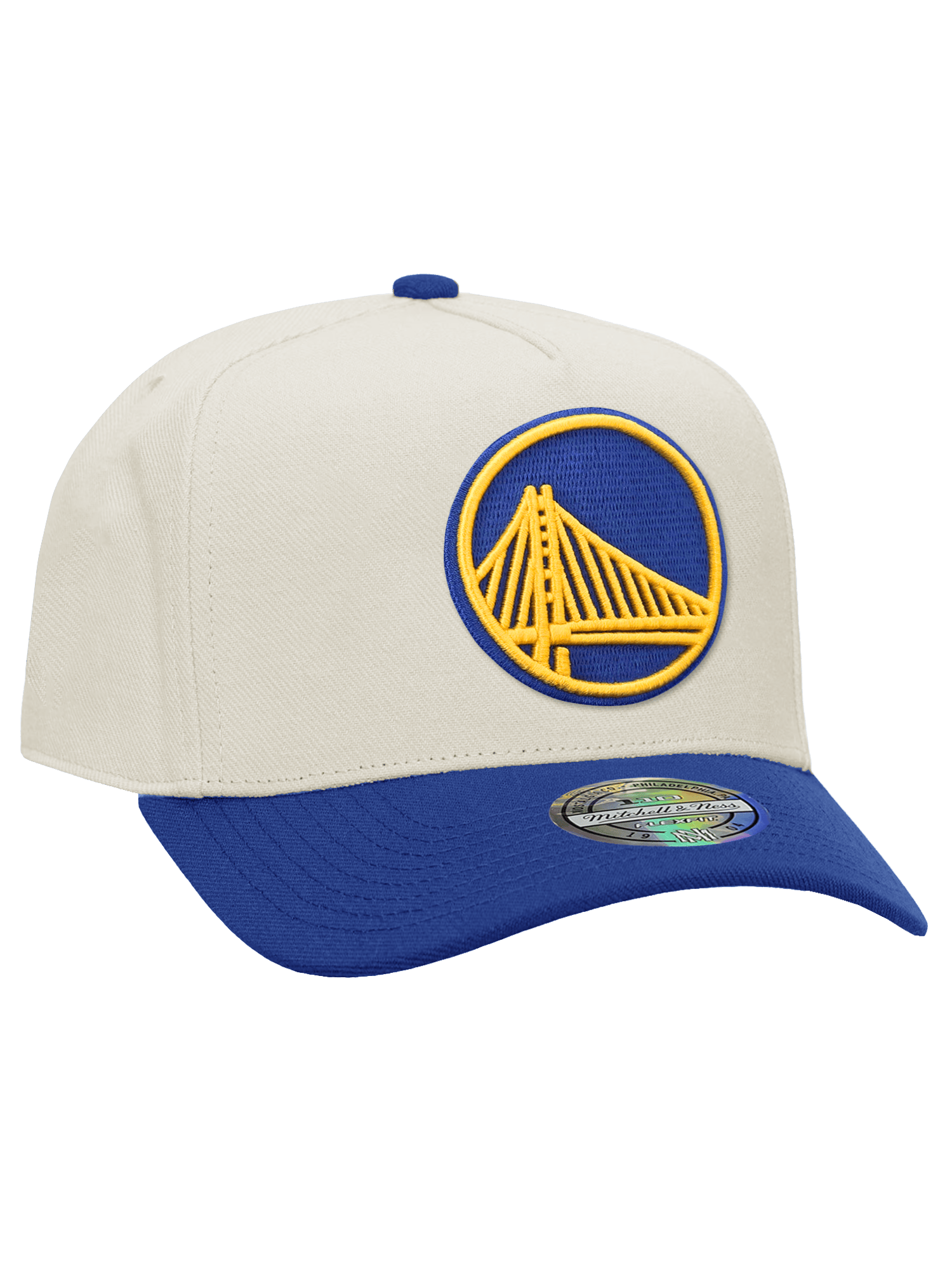 Golden State Warriors Mitchell & Ness NBA Team Flex-Snap Snapback Hat - Off White