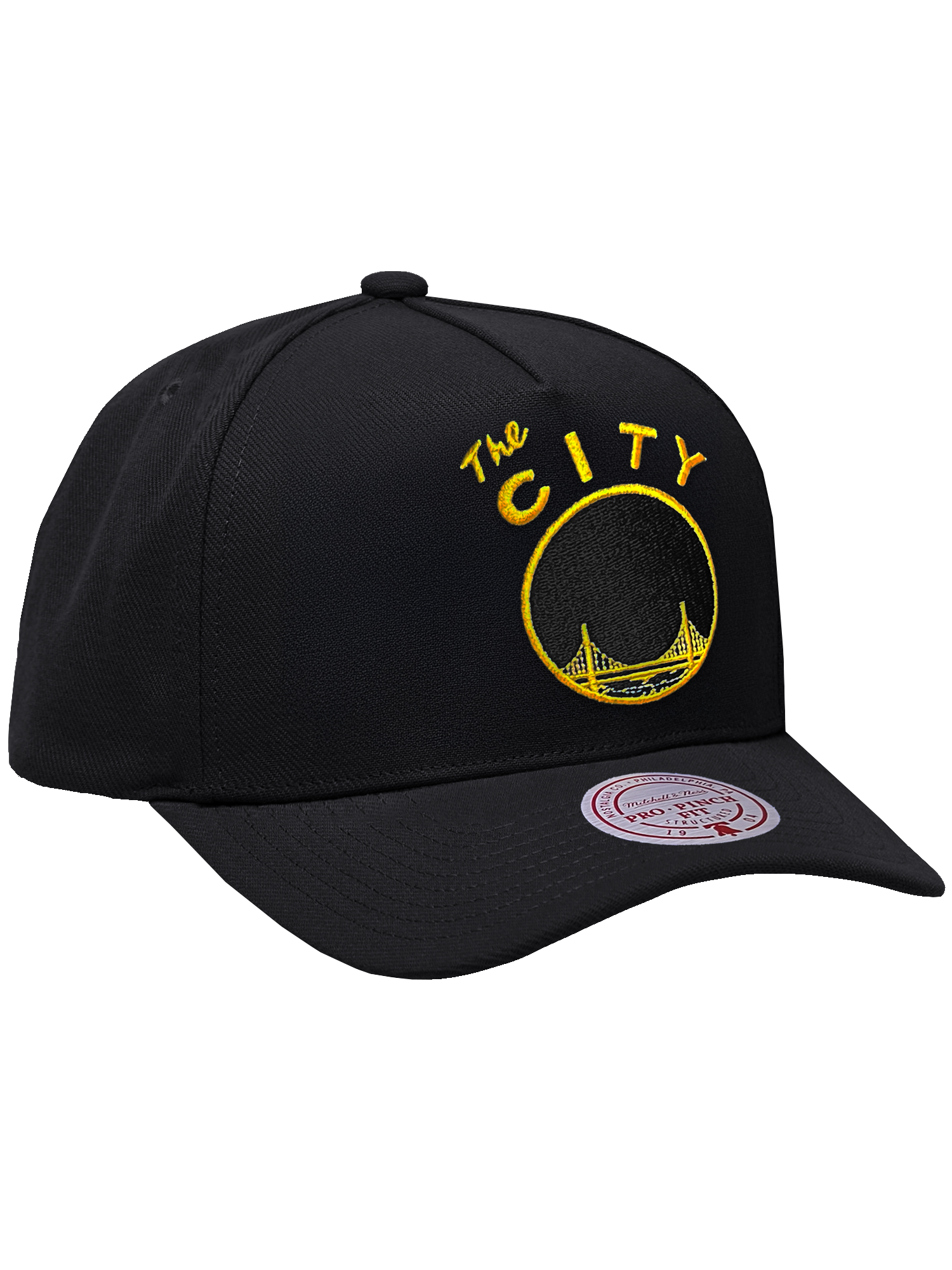 Golden State Warriors Mitchell & Ness NBA HWC Pro Pinch Snapback Hat - Black