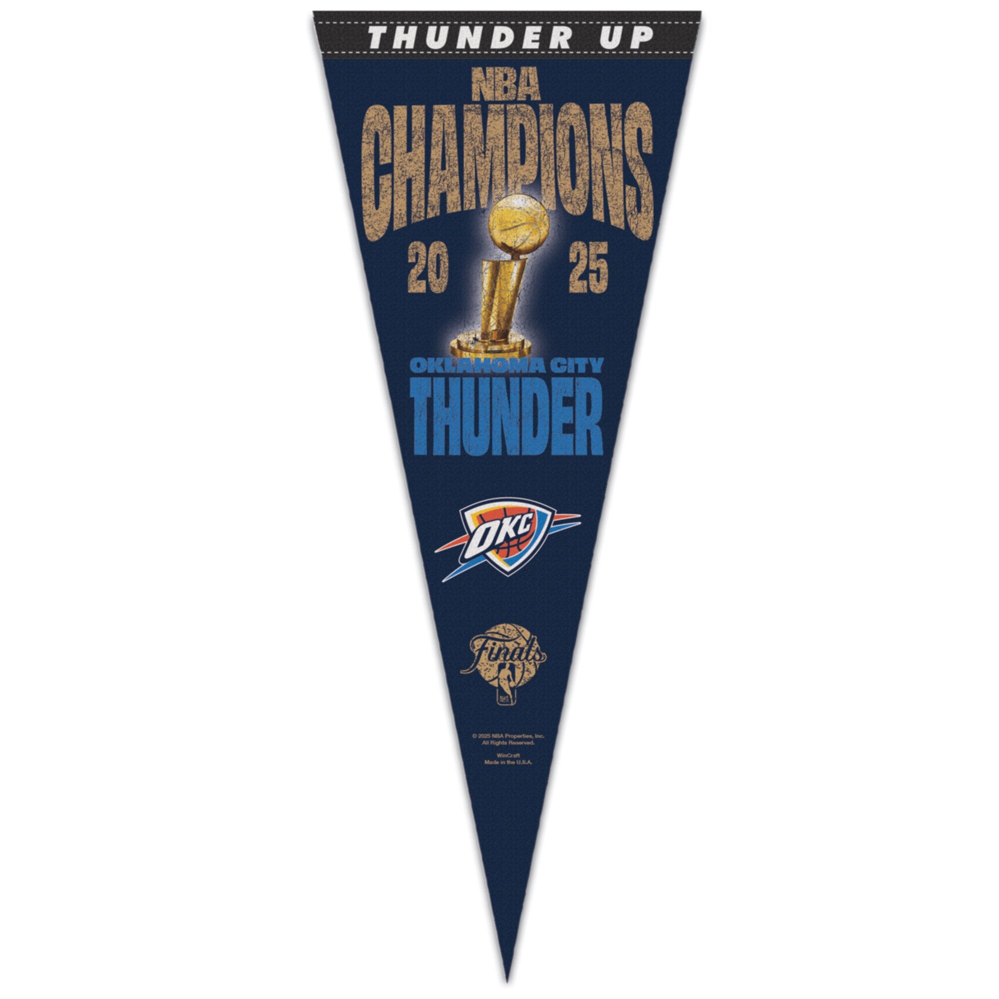 Oklahoma City Thunder Wincraft NBA 2025 Champs 12" x 30" Premium Pennant