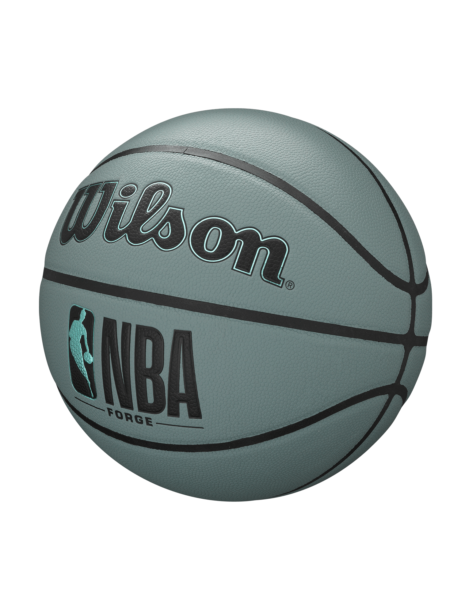 Youths Wilson NBA Forge Size 5 All Surface Basketball Ball - Blue Grey