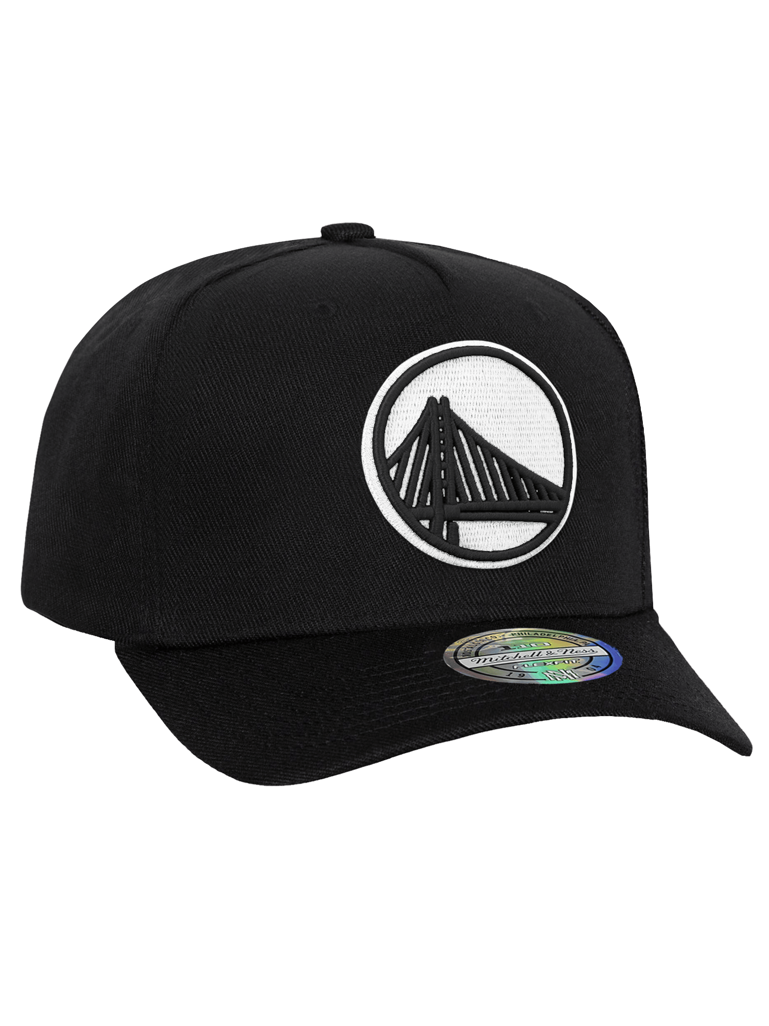Golden State Warriors Mitchell & Ness NBA Monochrome 110 Flex Snapback Hat - Black