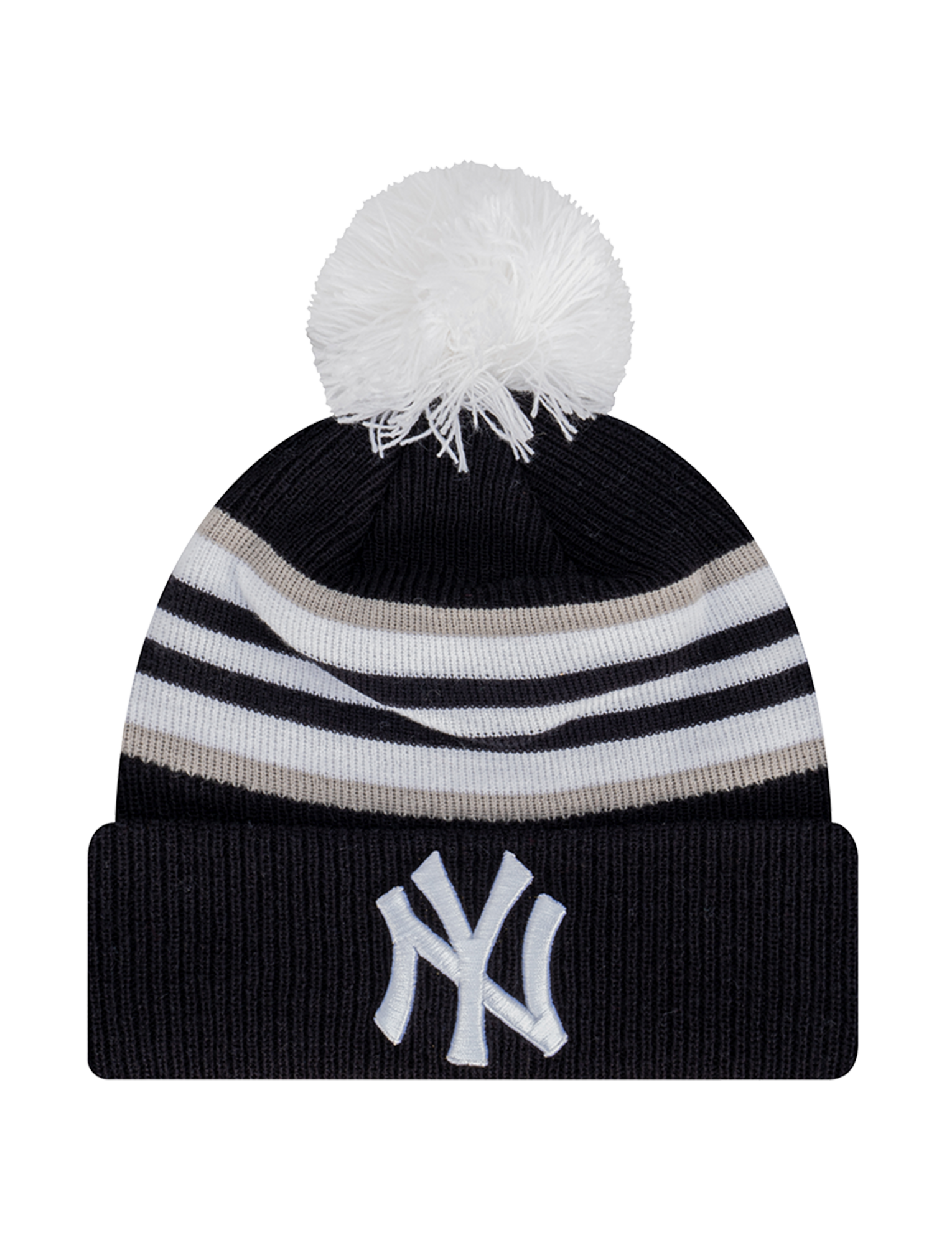 New York Yankees New Era MLB Stripe Hit Knit Beanie - Navy